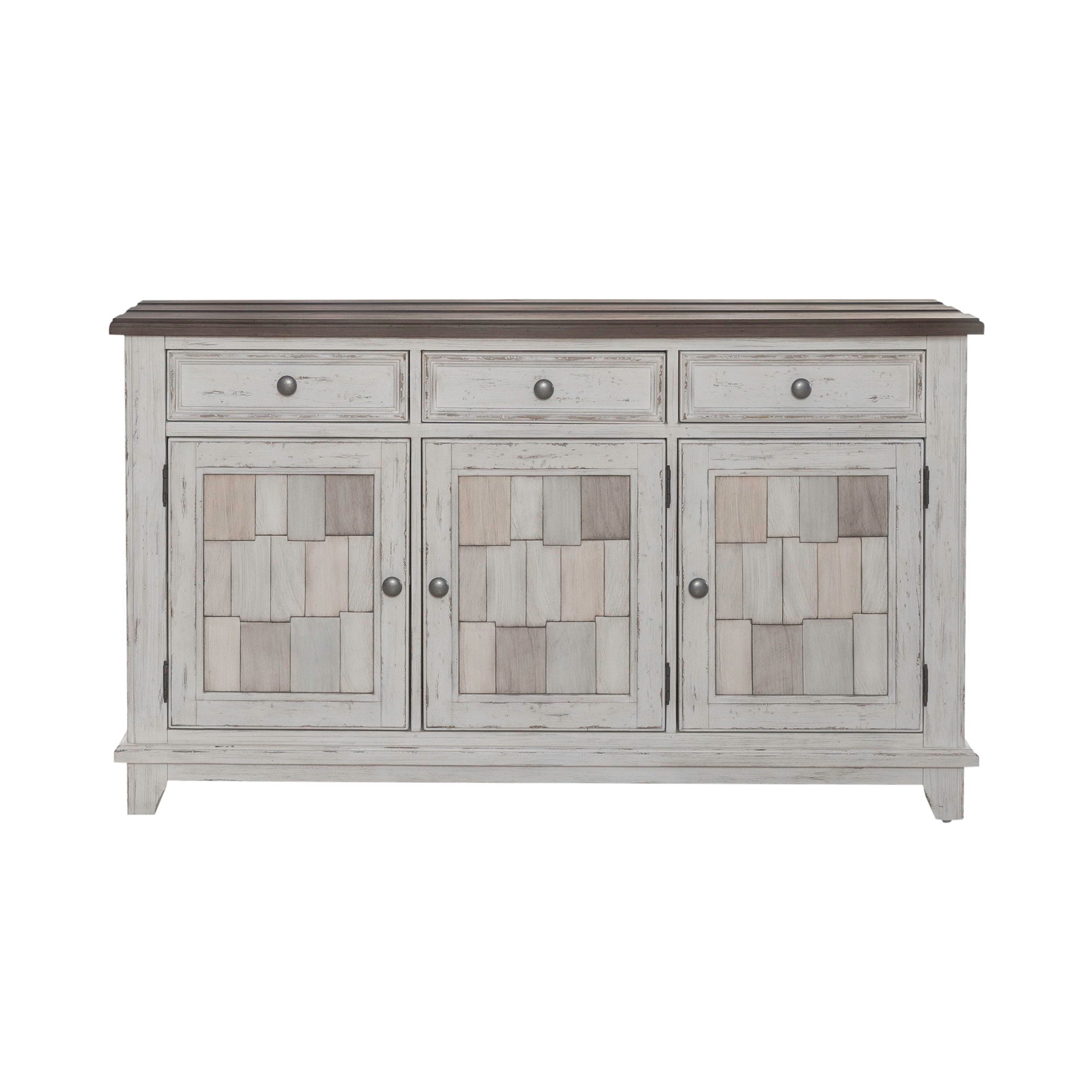 River Place - Accent Server - Riverstone White & Tobacco