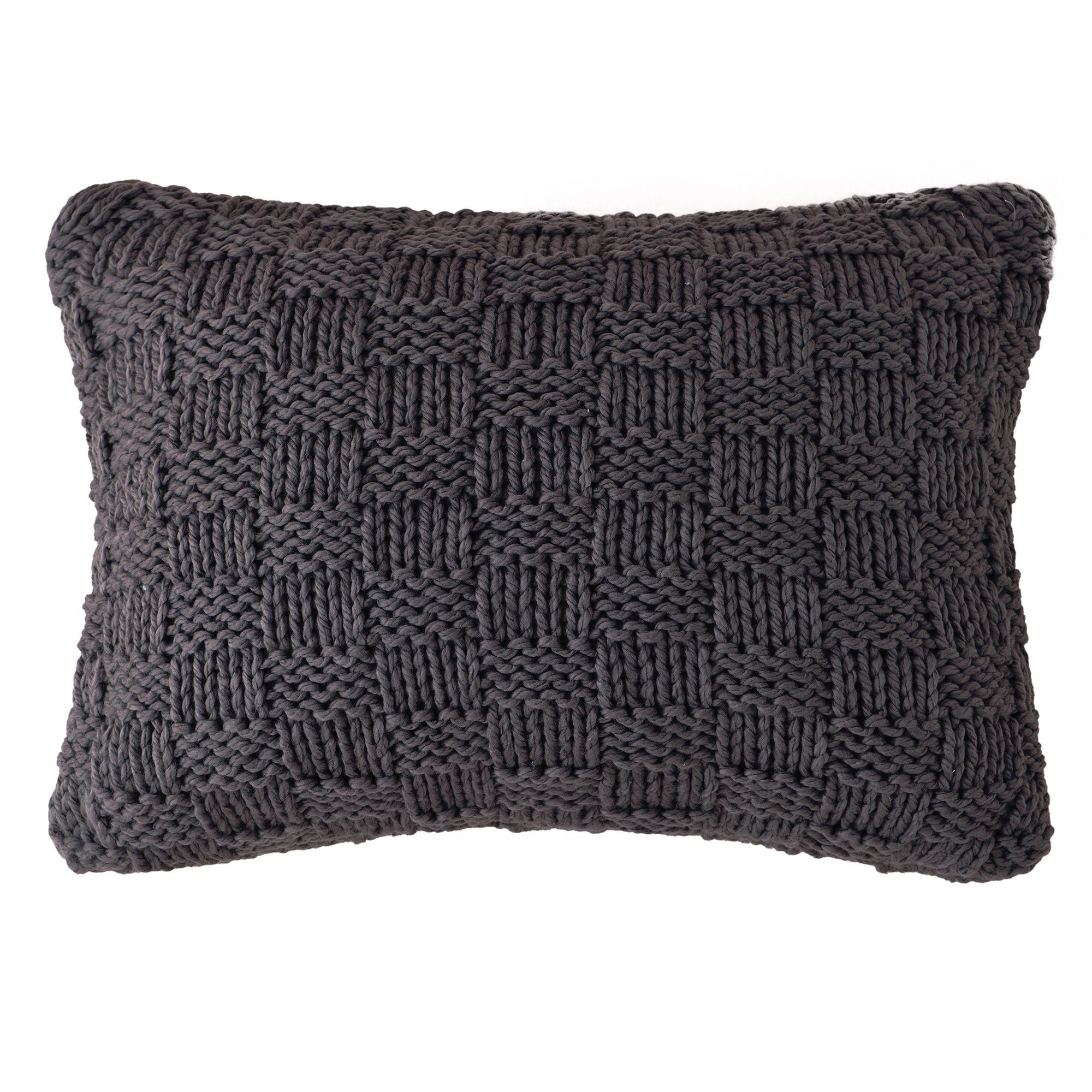Chess Knit - Dutch Euro Pillow - Slate