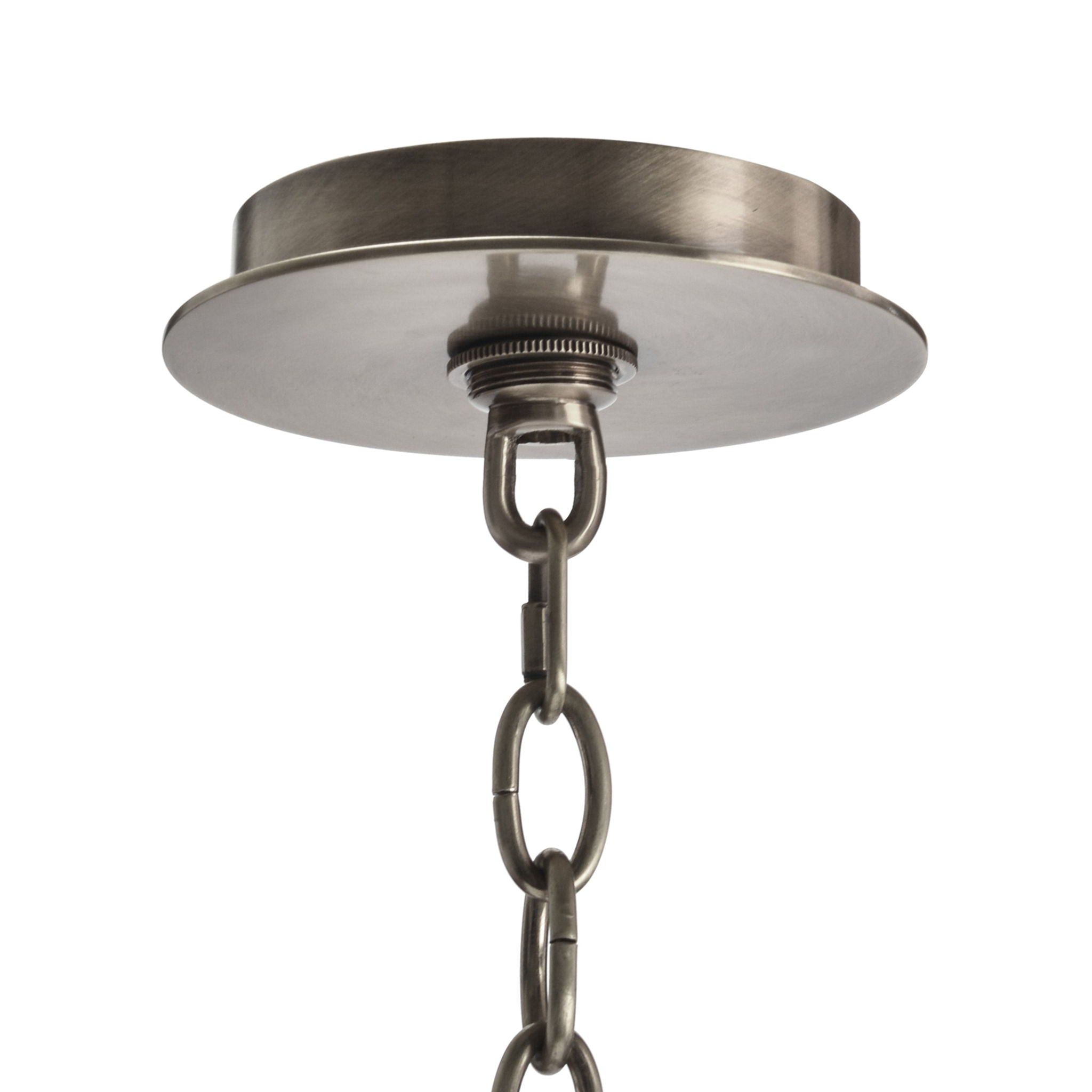 Acrylic And Nickel Six-Light Chandelier