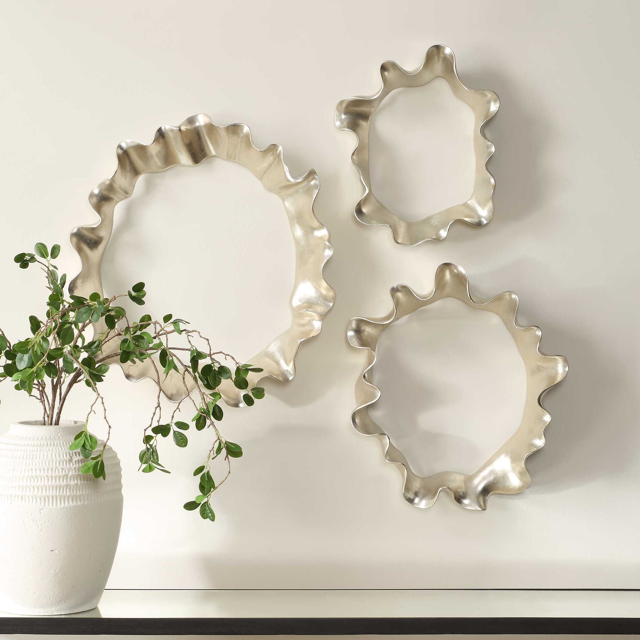 Ripple Effect - Wall Art (Set of 3) - Silver