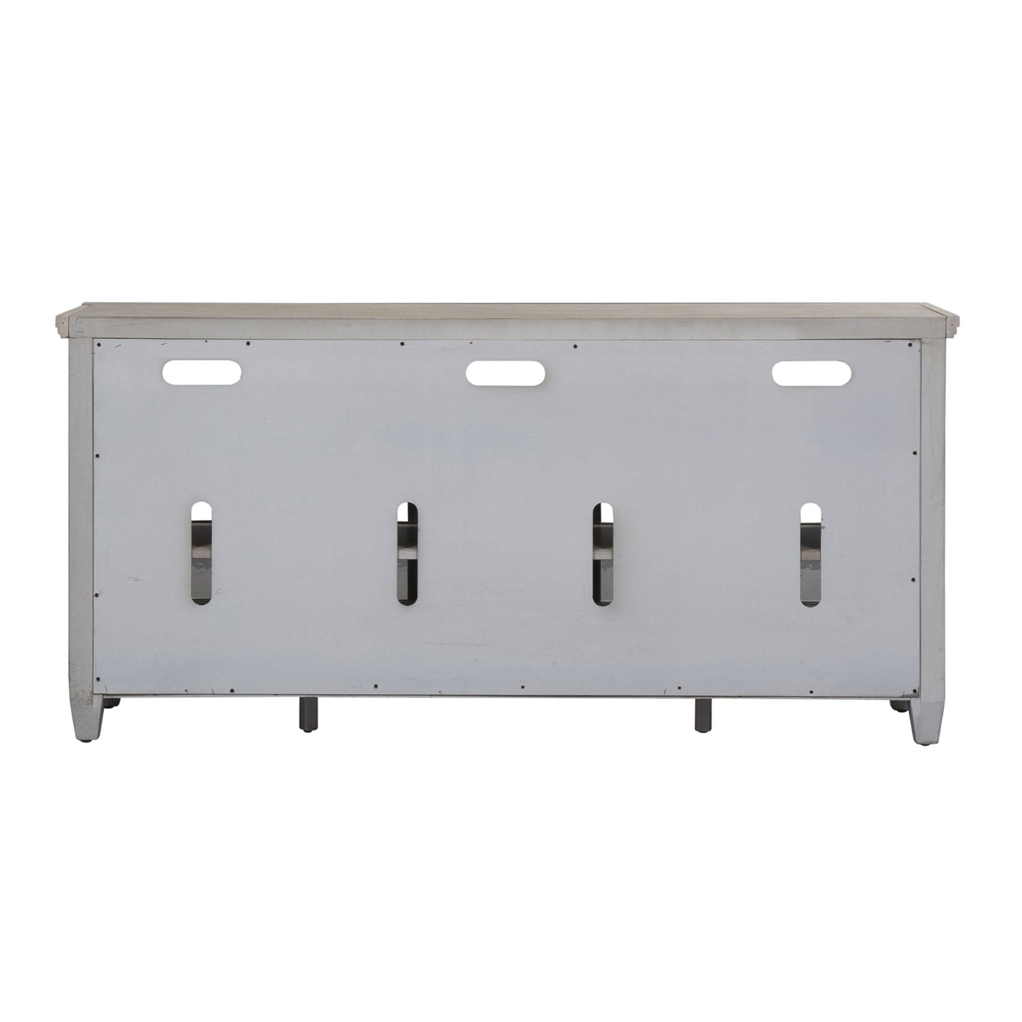 Heartland - Entertainment TV Stand - Antique White / Tobacco Tops