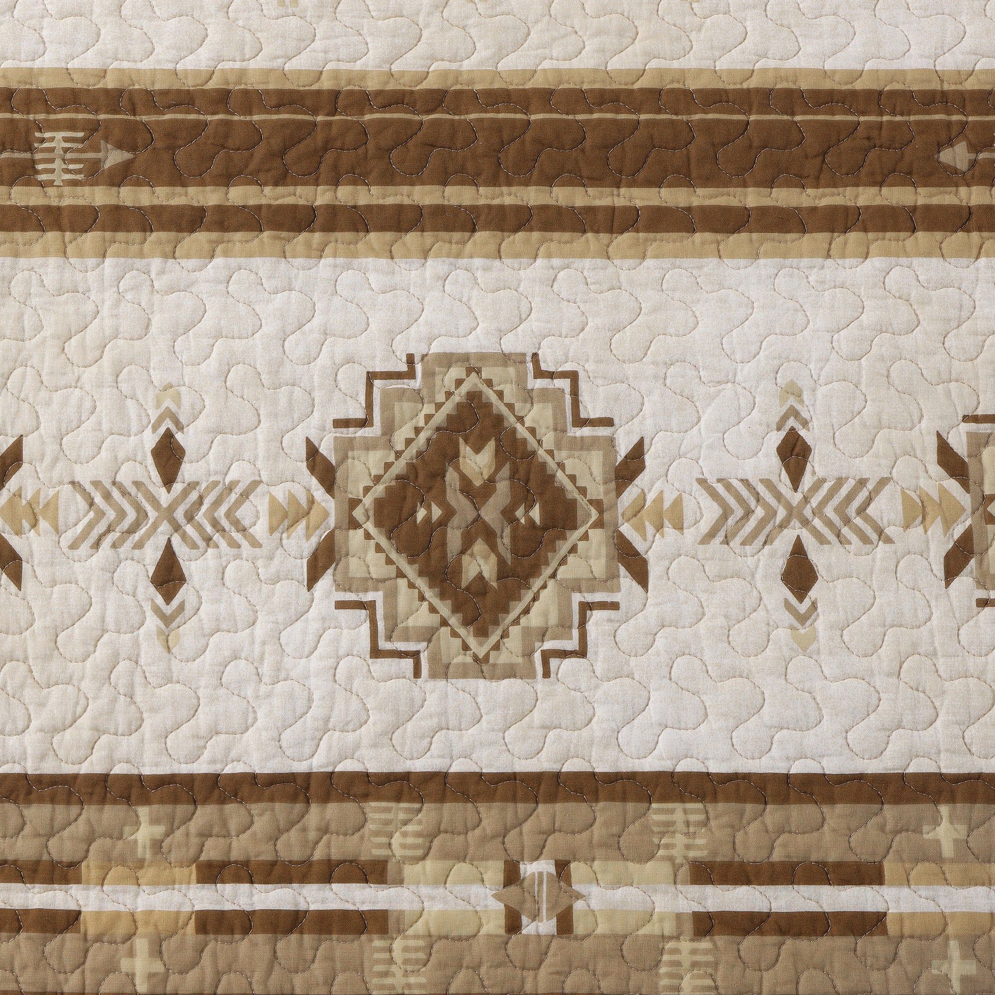 Dakota - Full/Queen Reversible Quilt Set With 2 Standard Shams (Set of 3) - Tan