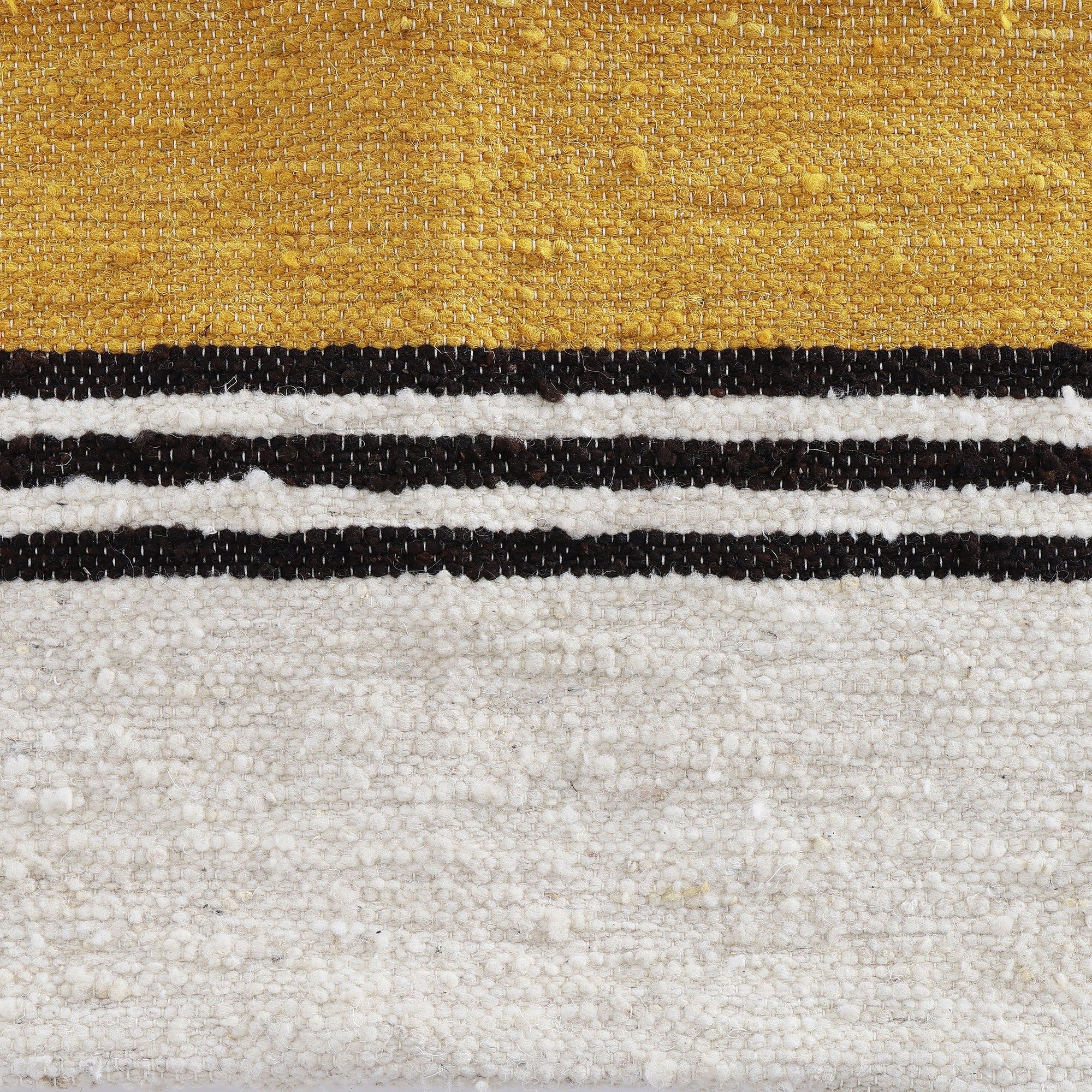 Solola - Handwoven Oblong Pillow - Yellow / Natural