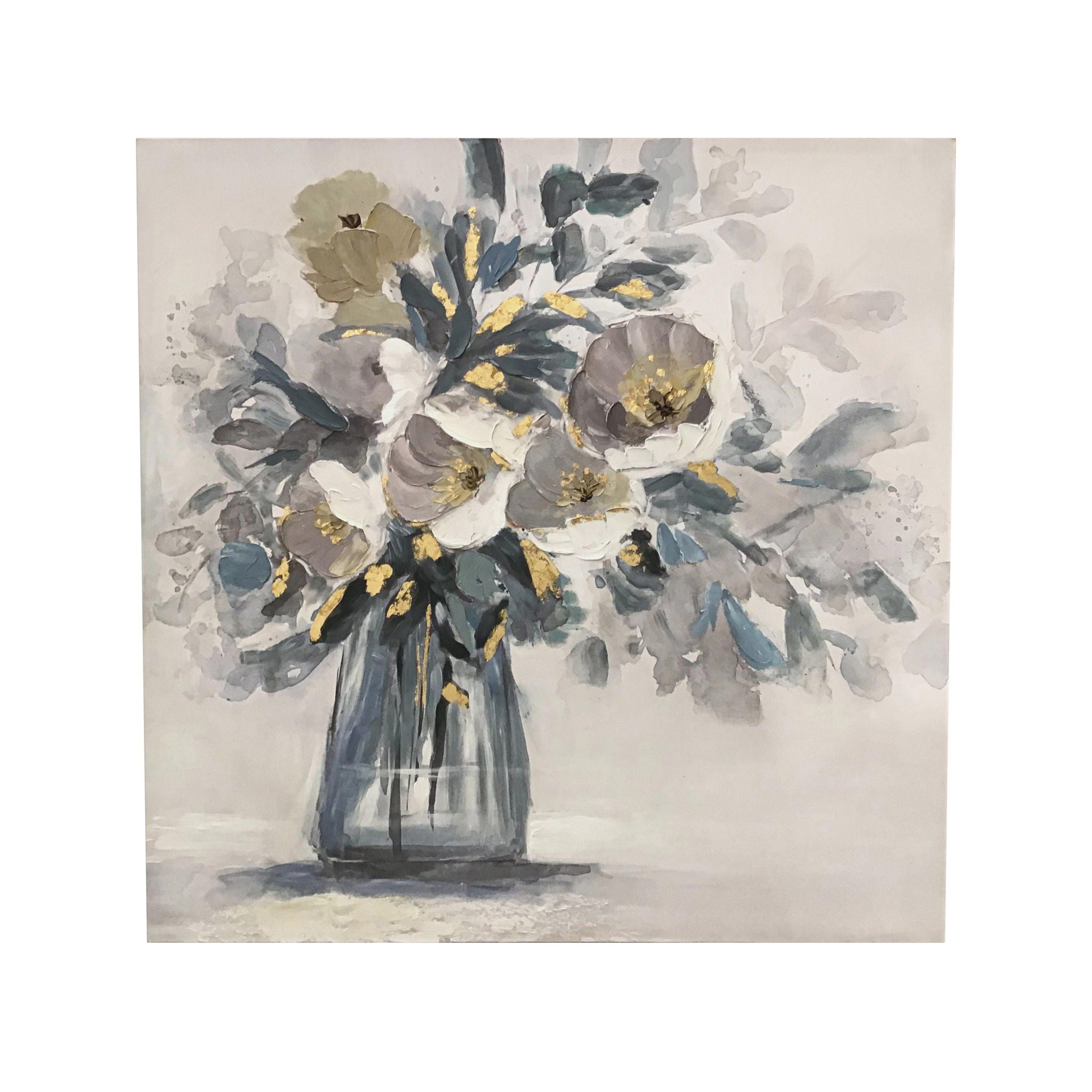 Chloe Canvas Art - Beige / Light Blue