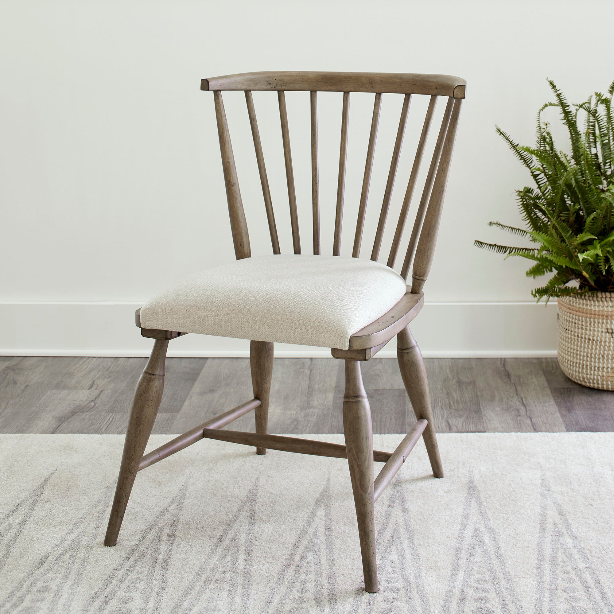 Americana Farmhouse - Upholstered Seat Windsor Chair - Dusty Taupe