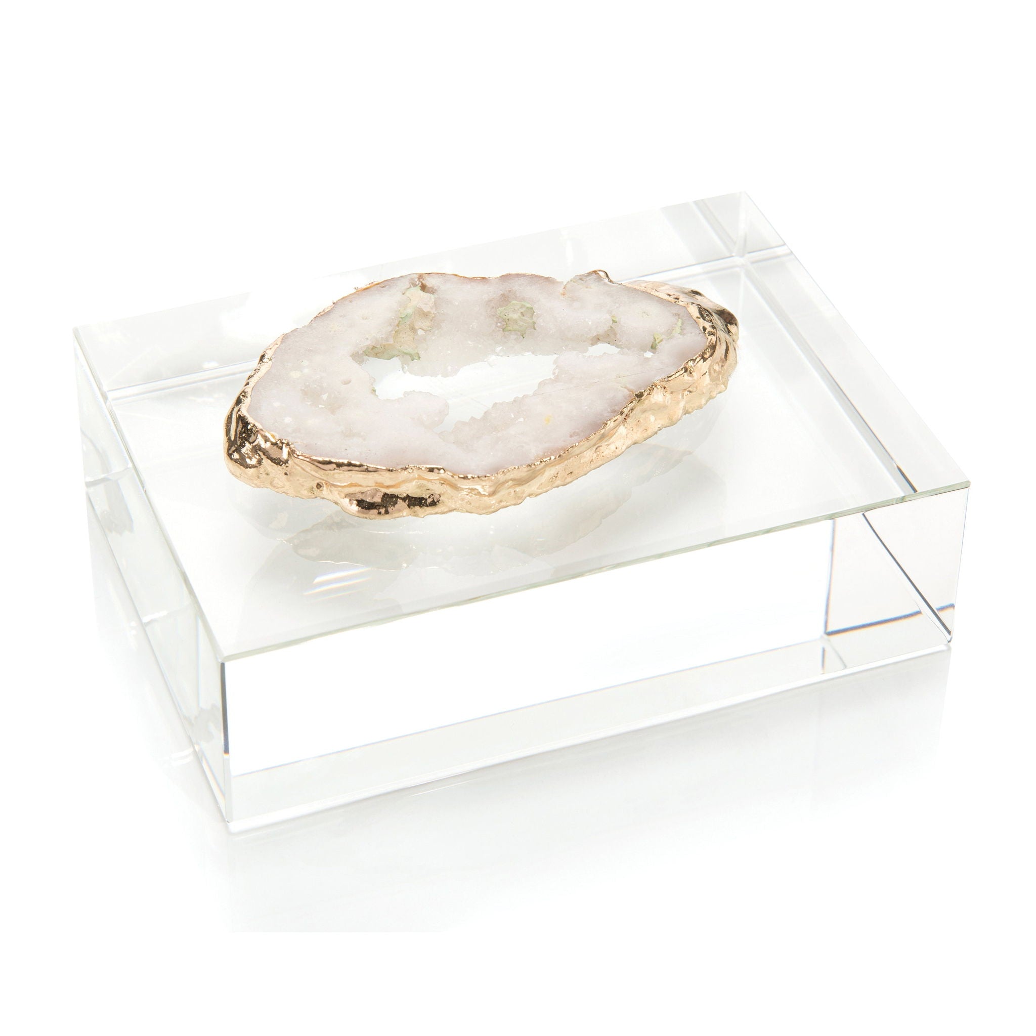 White Geode On Crystal