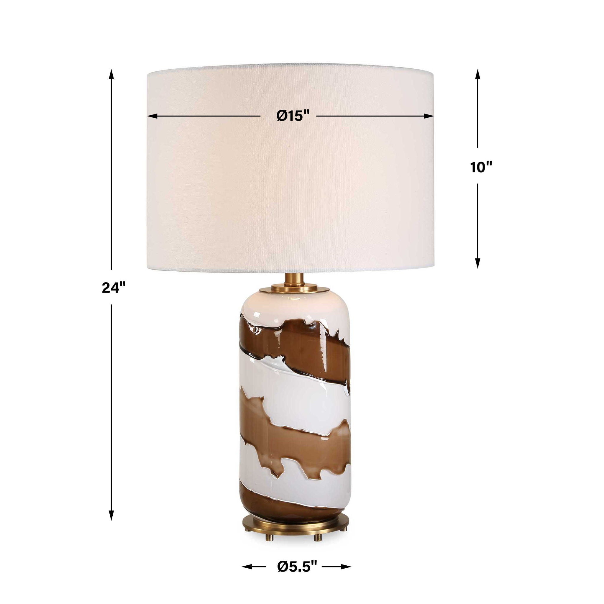 Ararat - Swirl Table Lamp - Brown / White
