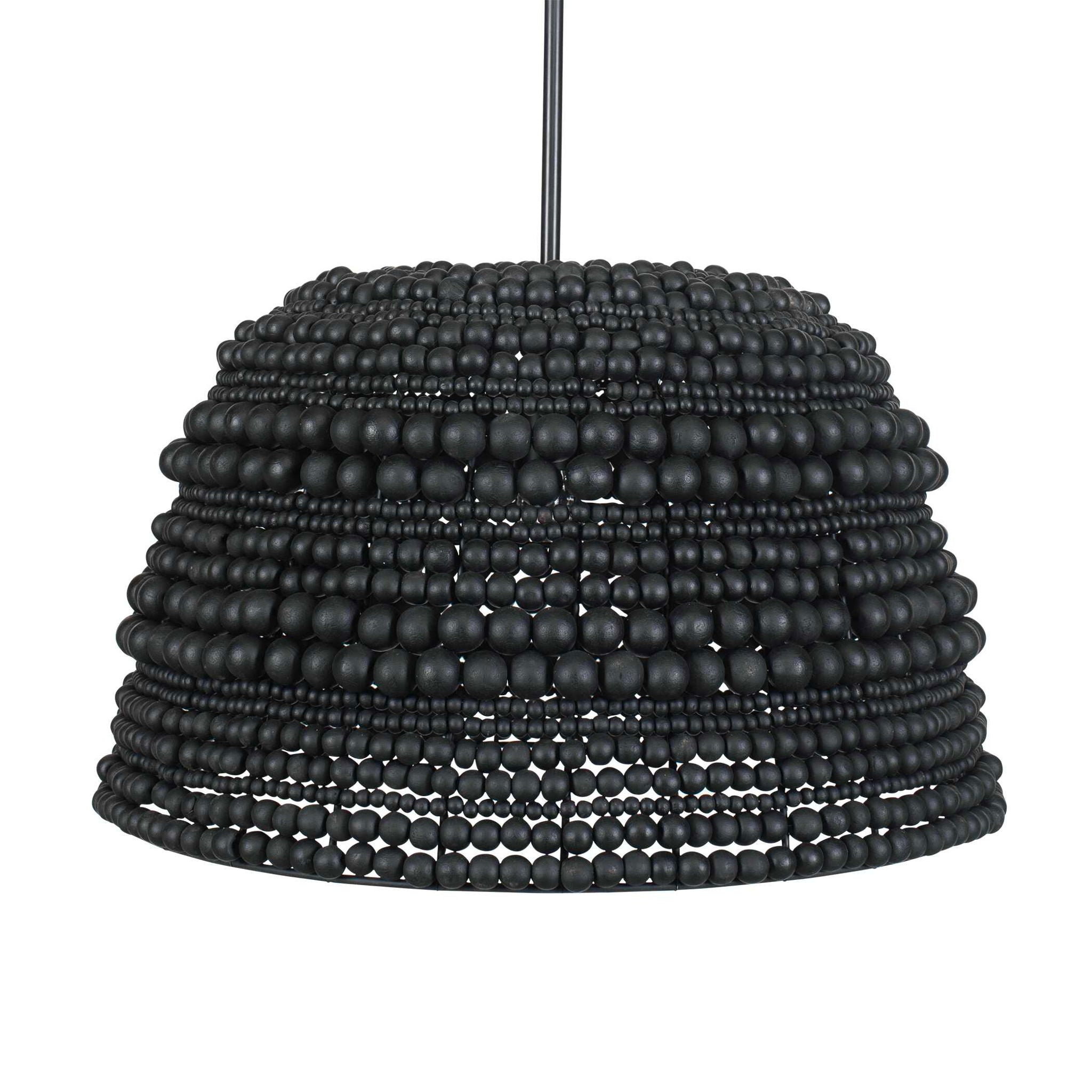 Persephone - Bead 1 Light Pendant - Black