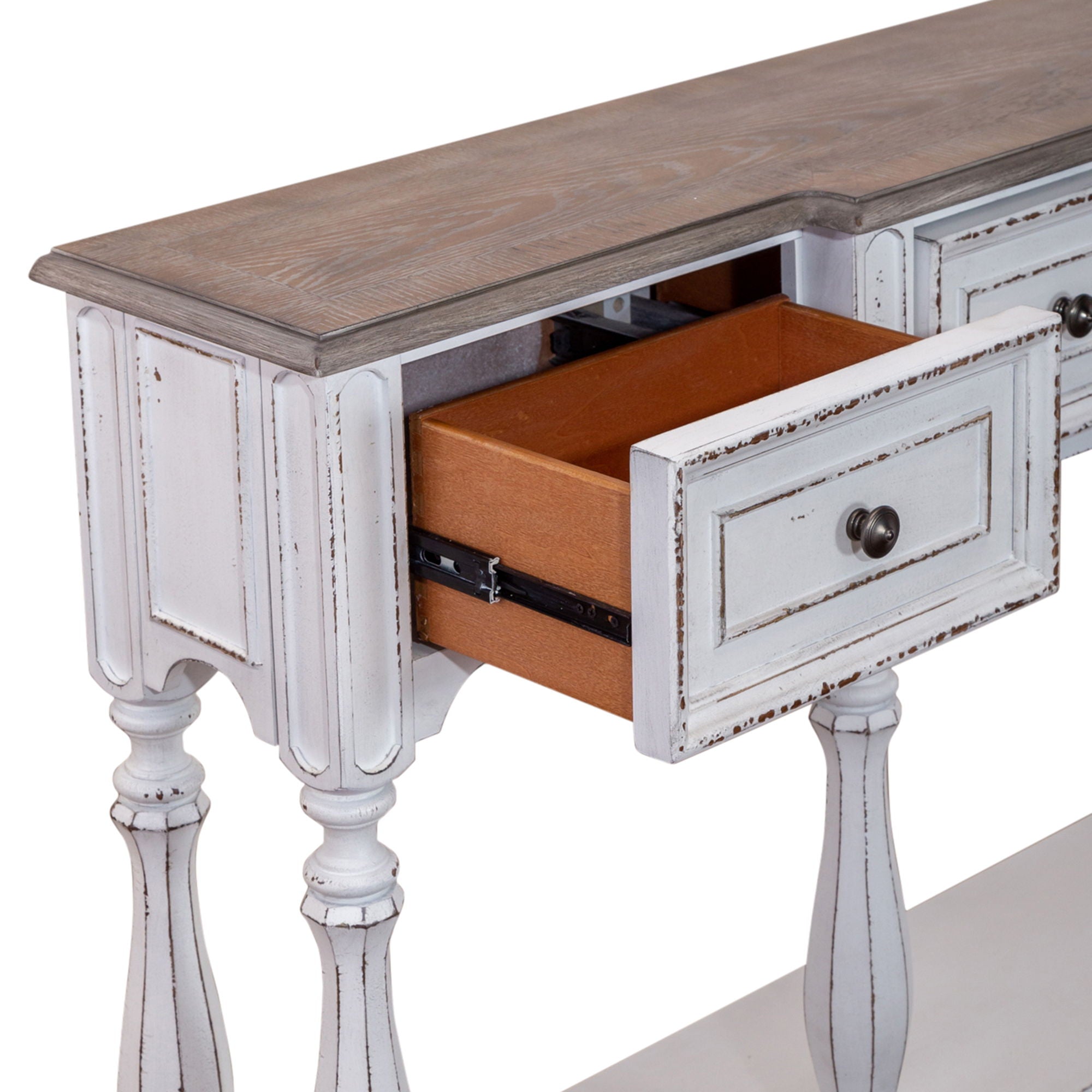 Magnolia Manor - 3 Drawer Hall Console Table - Antique White