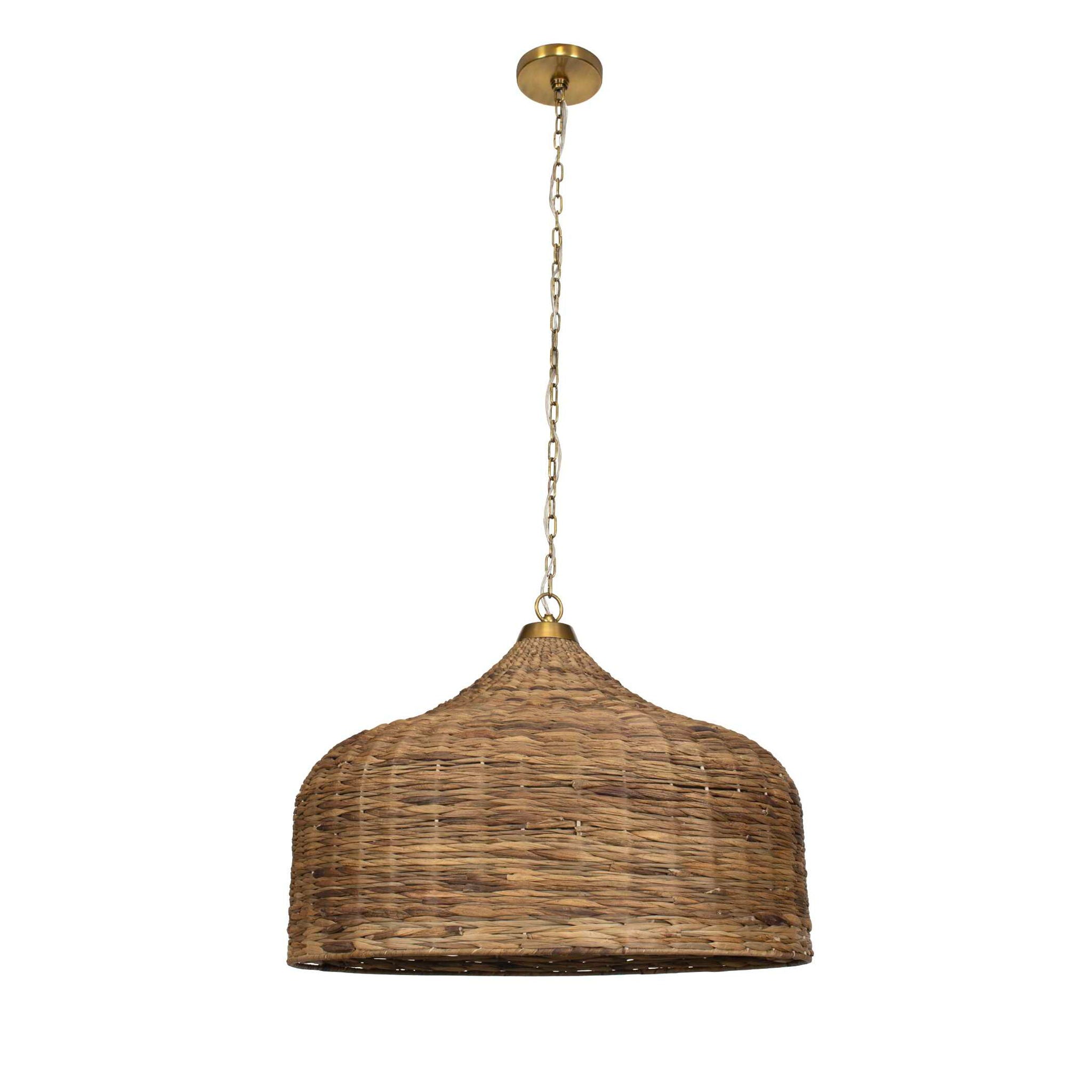 Tauranga - Seagrass 5 Light Pendant - Light Brown