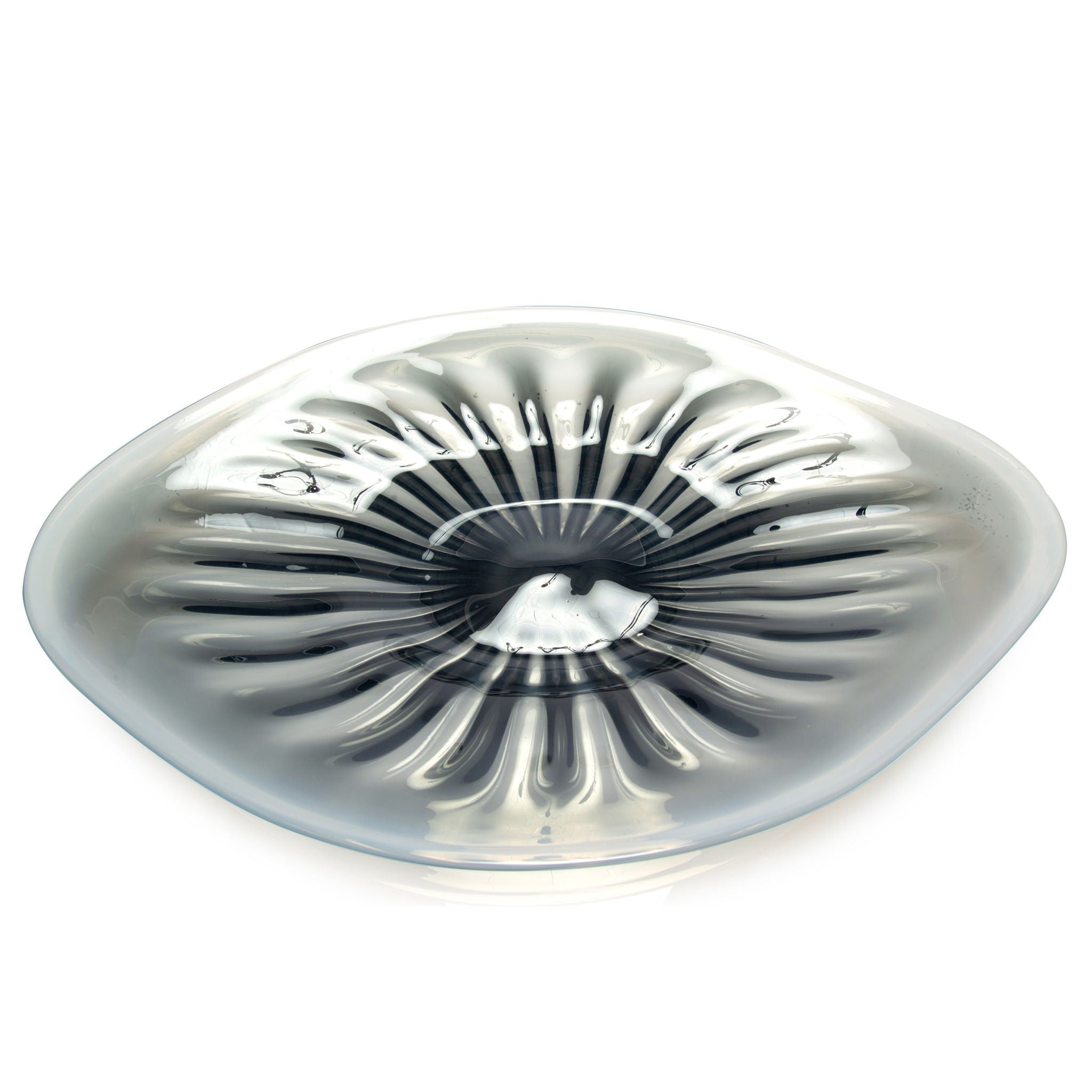 Rays of Blue and White Glass Charger