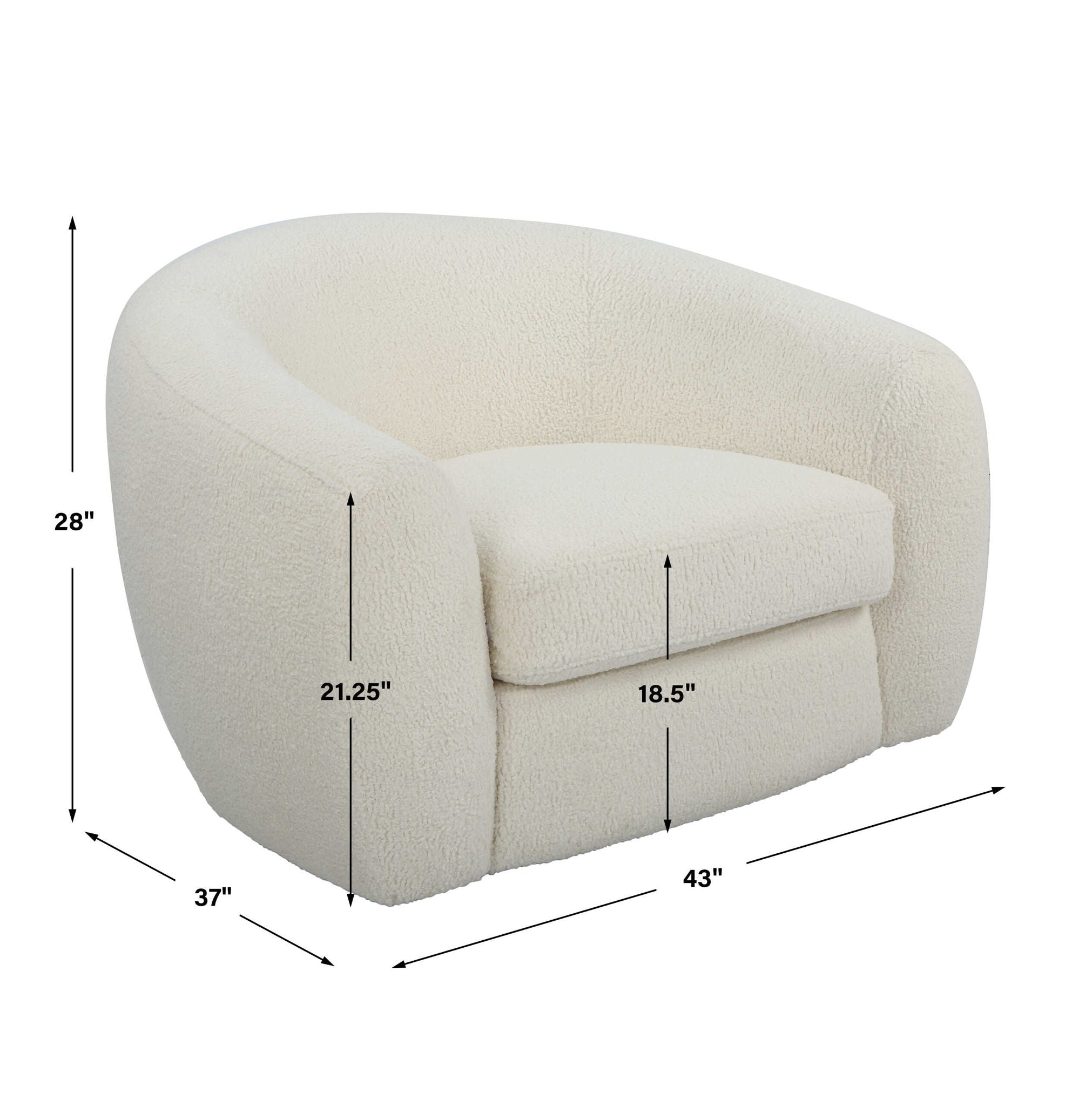 Capra - Art Deco White Swivel Chair