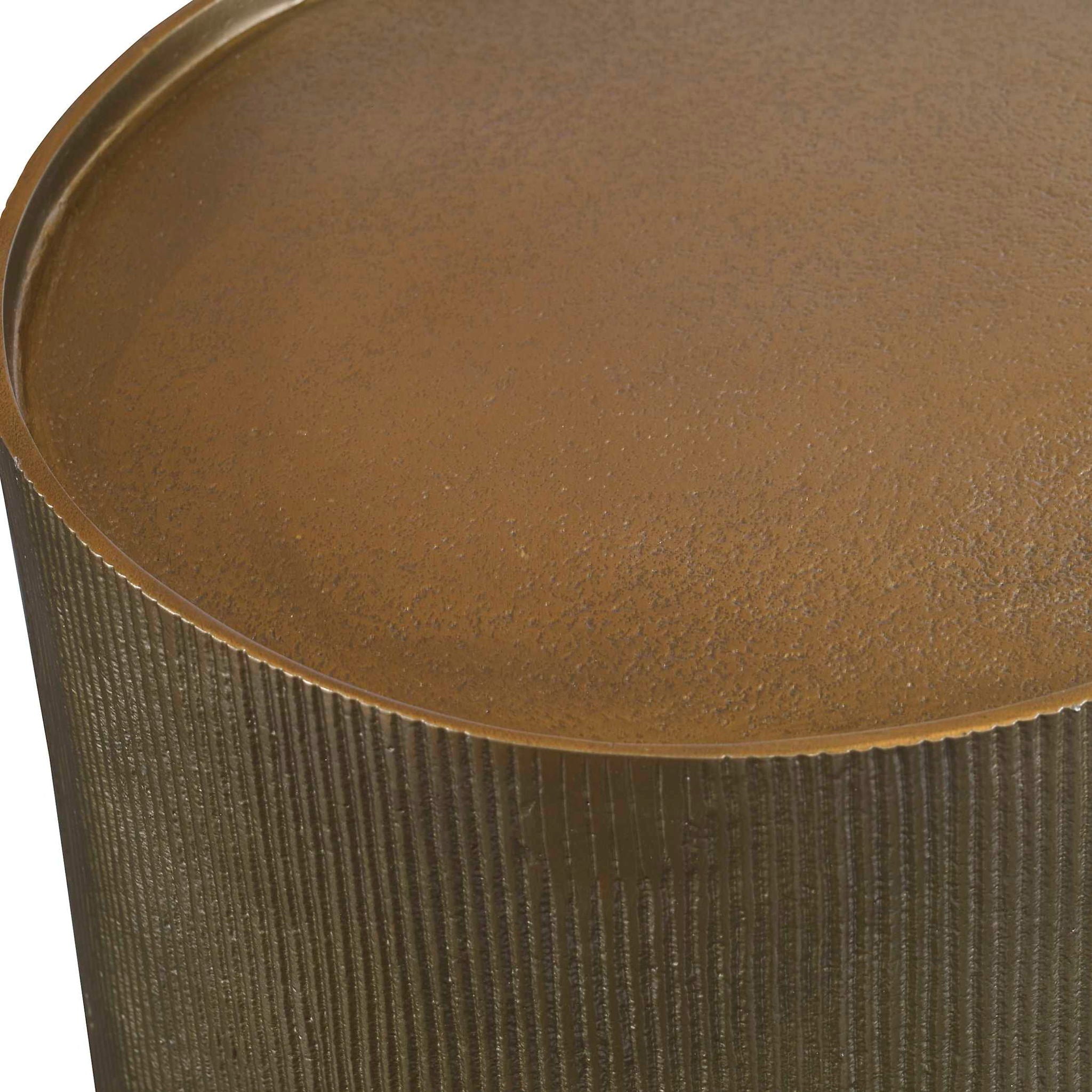 Adrina - Drum Accent Table - Gold