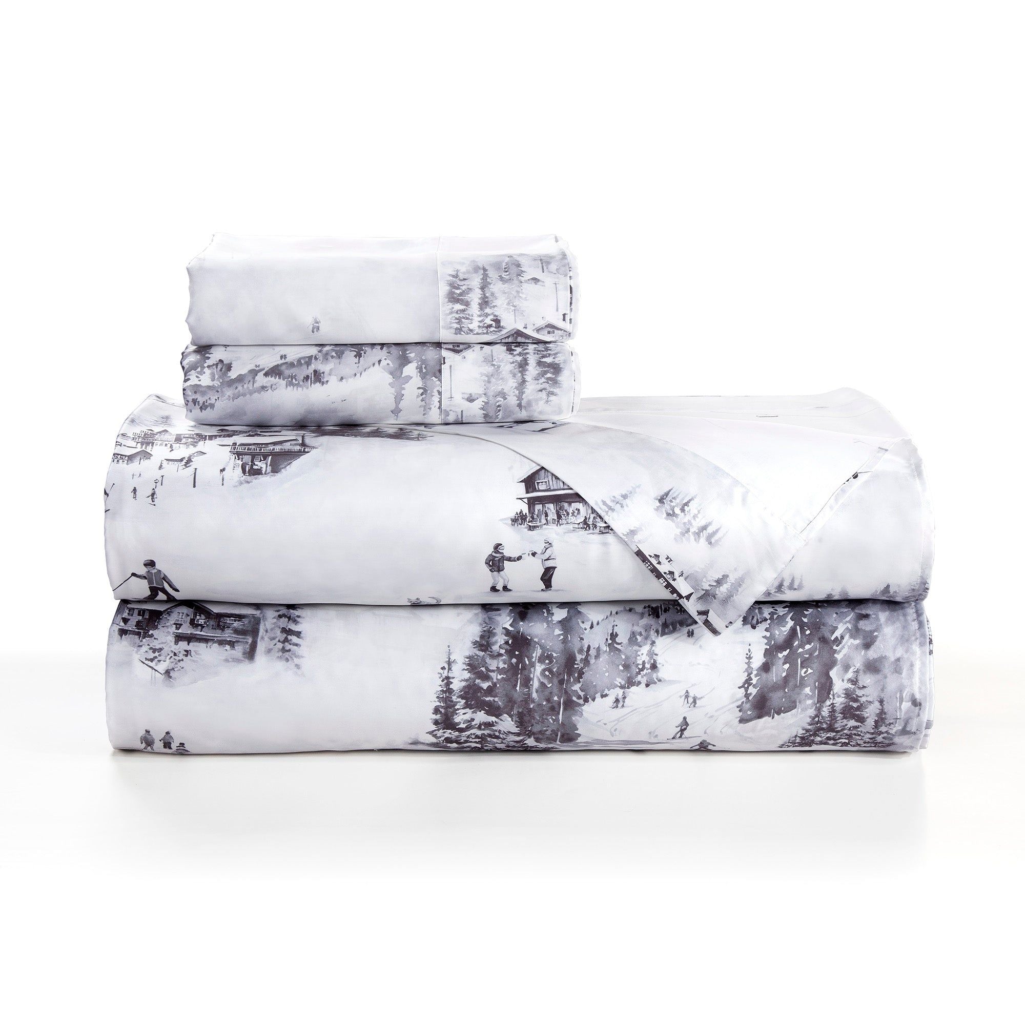 Ski Life - Twin Eucalyptus Sheet Set (Set of 3) - Gray