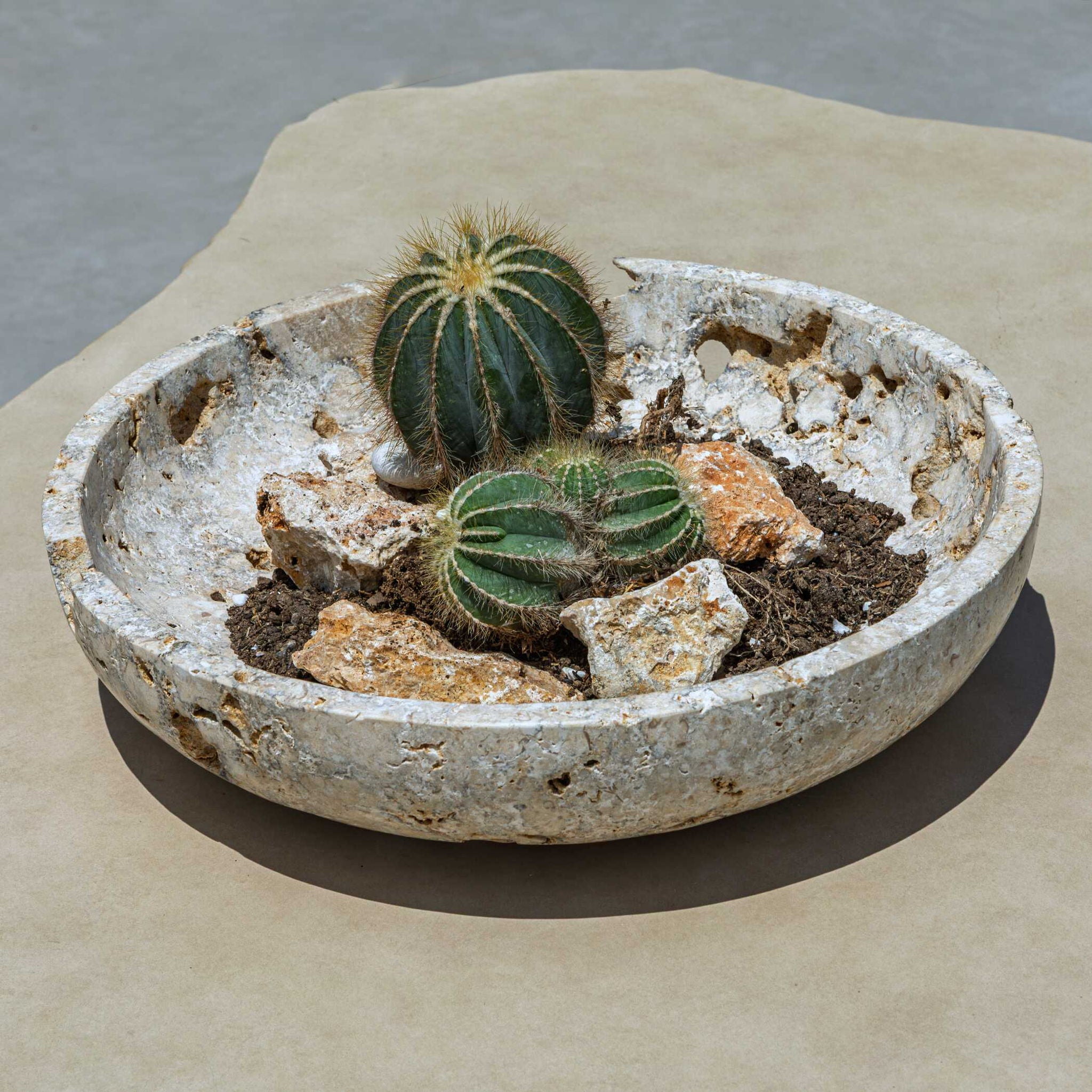 Quarried Stone - Indoor-Outdoor Bowl - Brown
