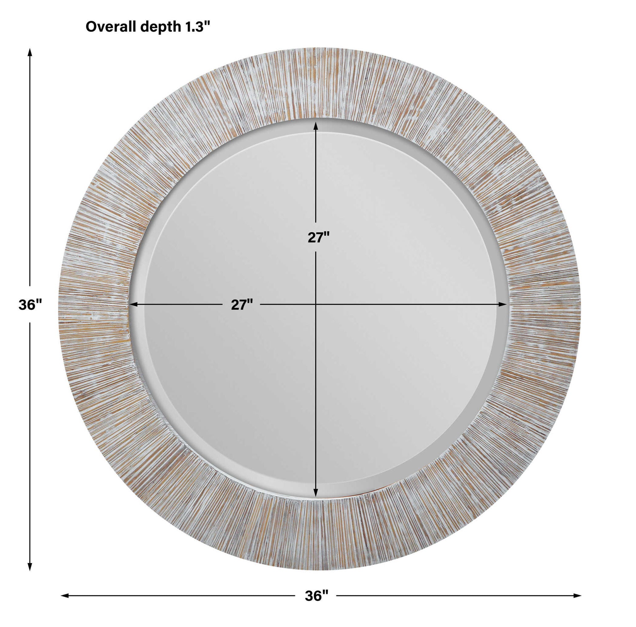 Repose - Round Mirror - Whitewash