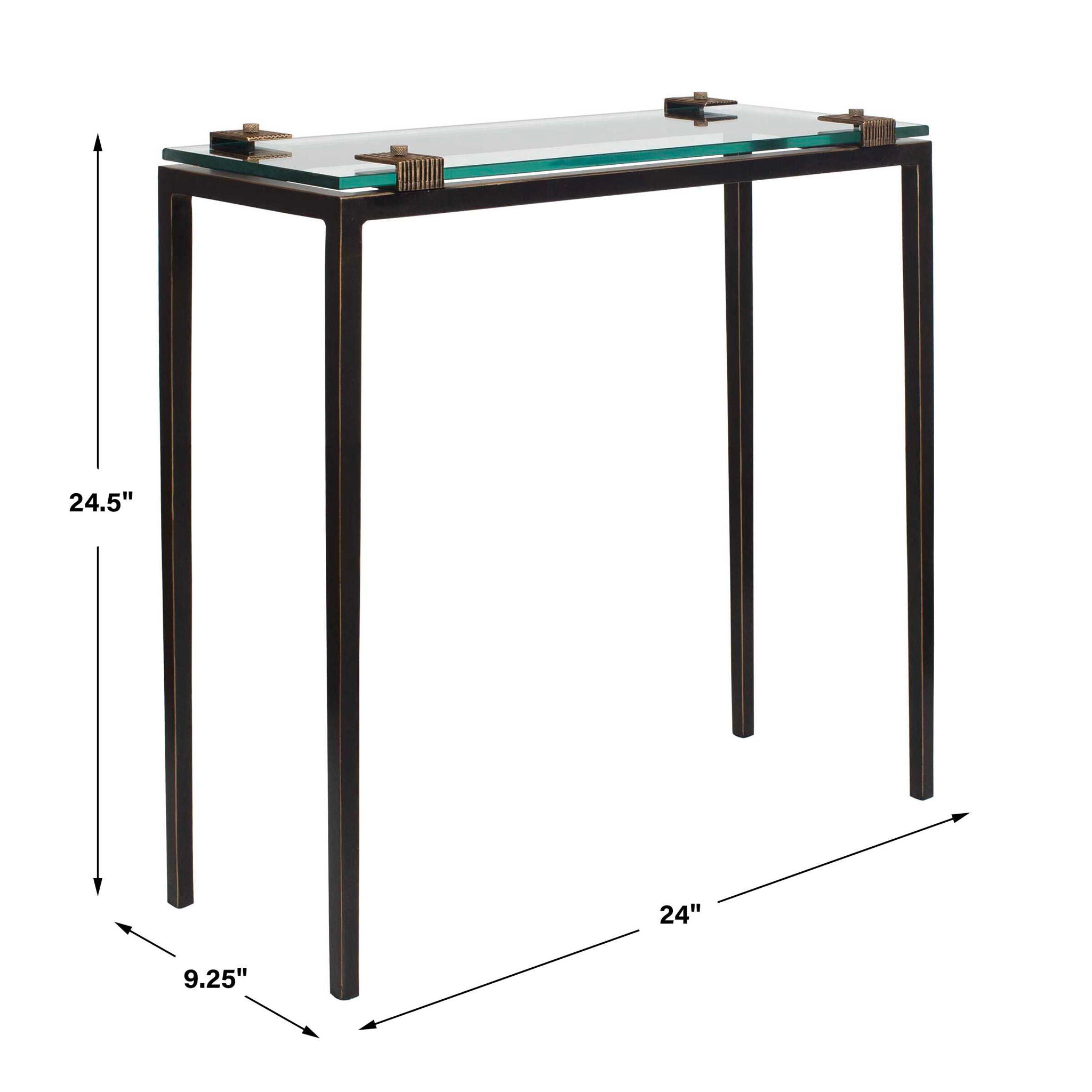 Averona - Glass Top Accent Table - Bronze