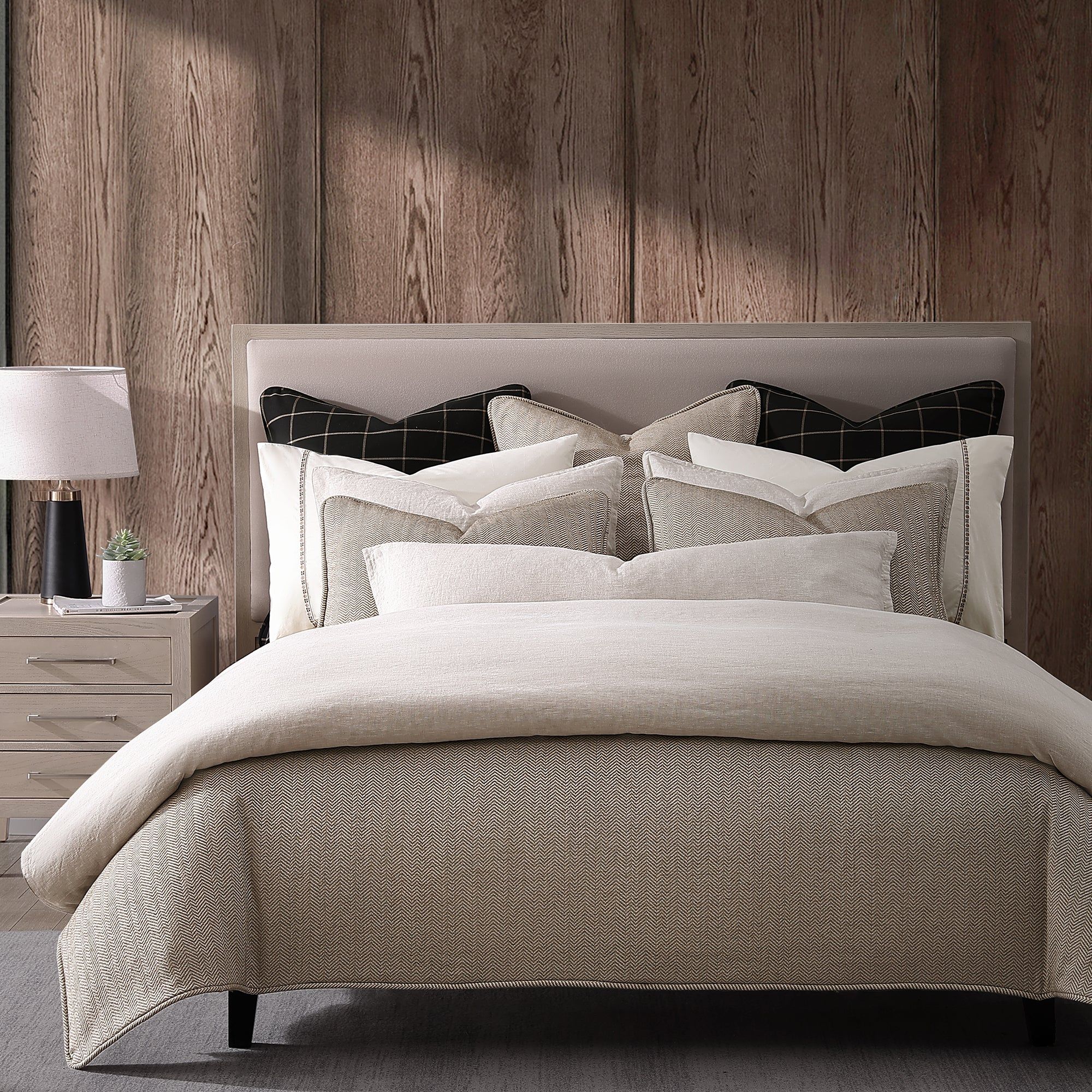 Chenille Herringbone - King Duvet Cover Set (Set of 3) - Sand