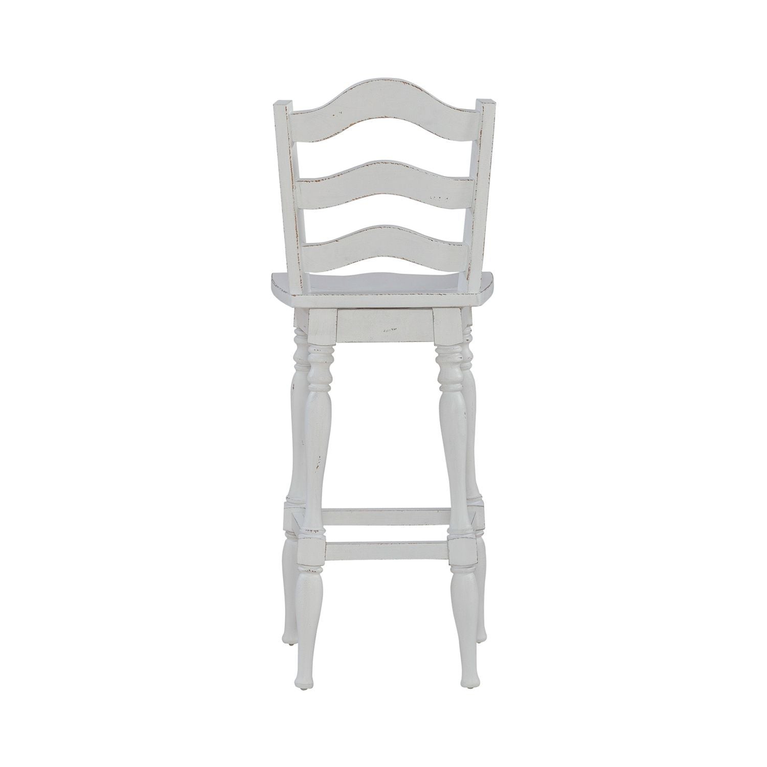 Magnolia Manor - Ladderback Swivel Bar Stool - Antique White
