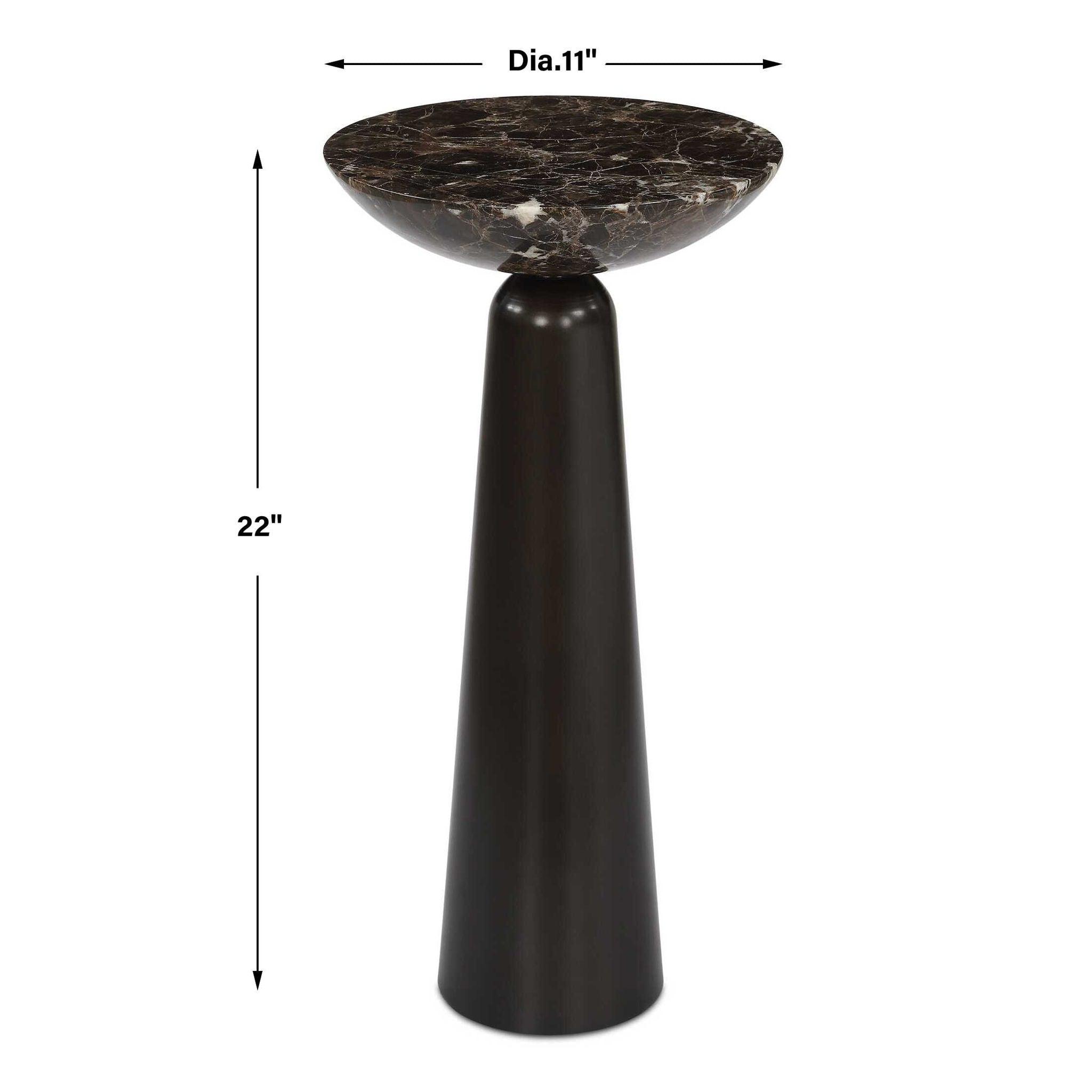 Hastings - Marble Accent Table - Dark Brown
