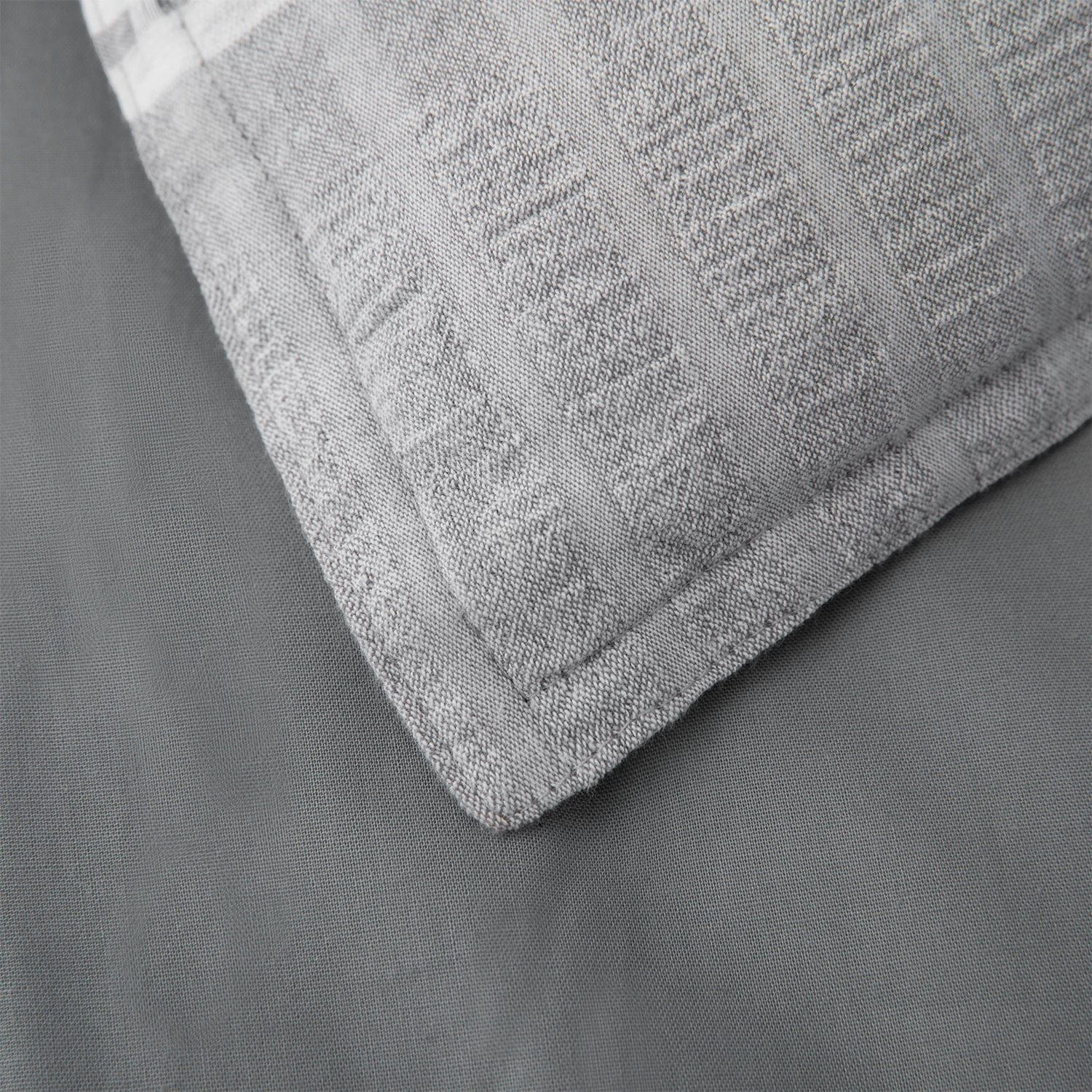 Lane - Queen Stripe Duvet Cover Set (Set of 3) - Gray