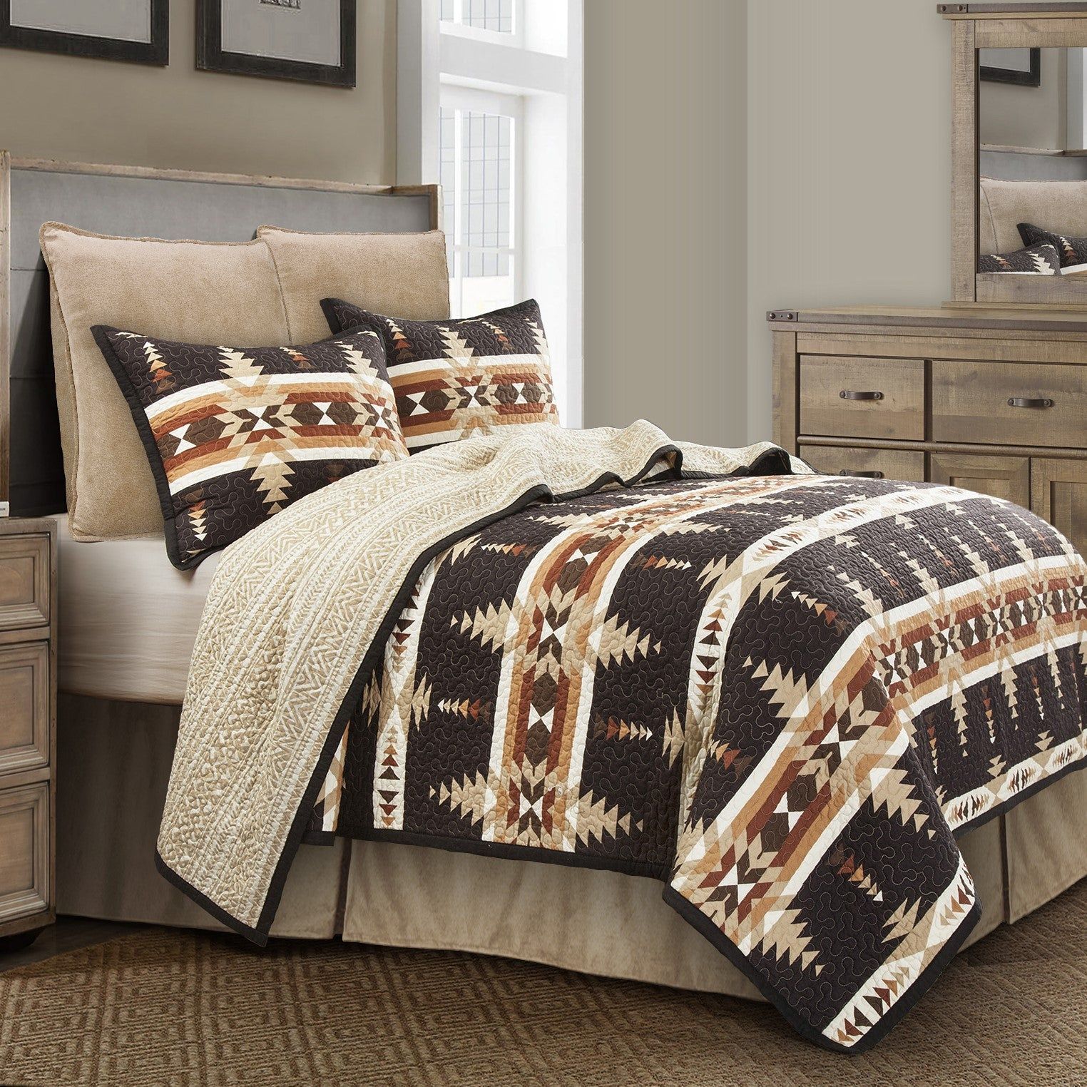 Yosemite - Twin Reversible Quilt Set (Set of 2) - Multi Color