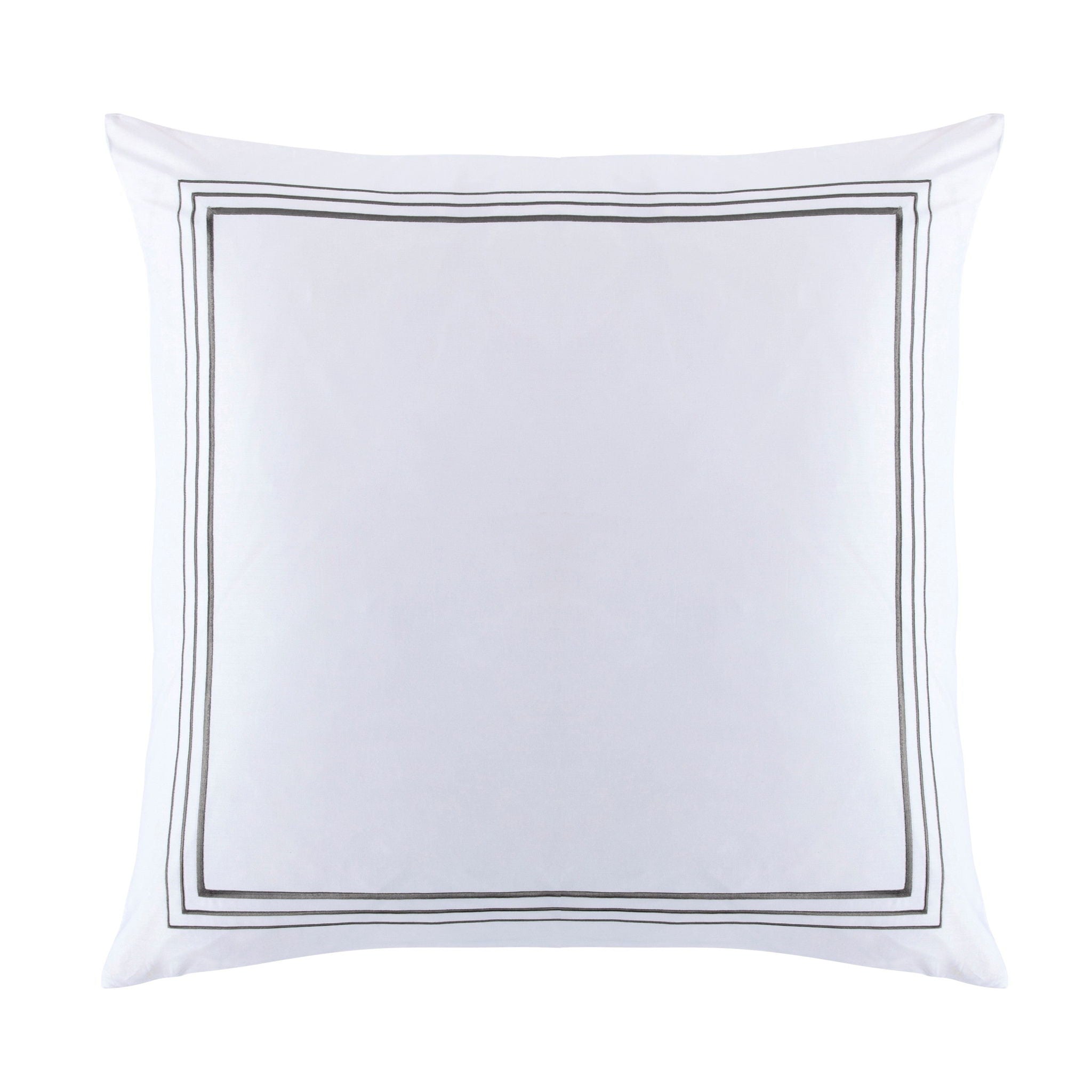 Border Embroidery - Euro Sham - Gray