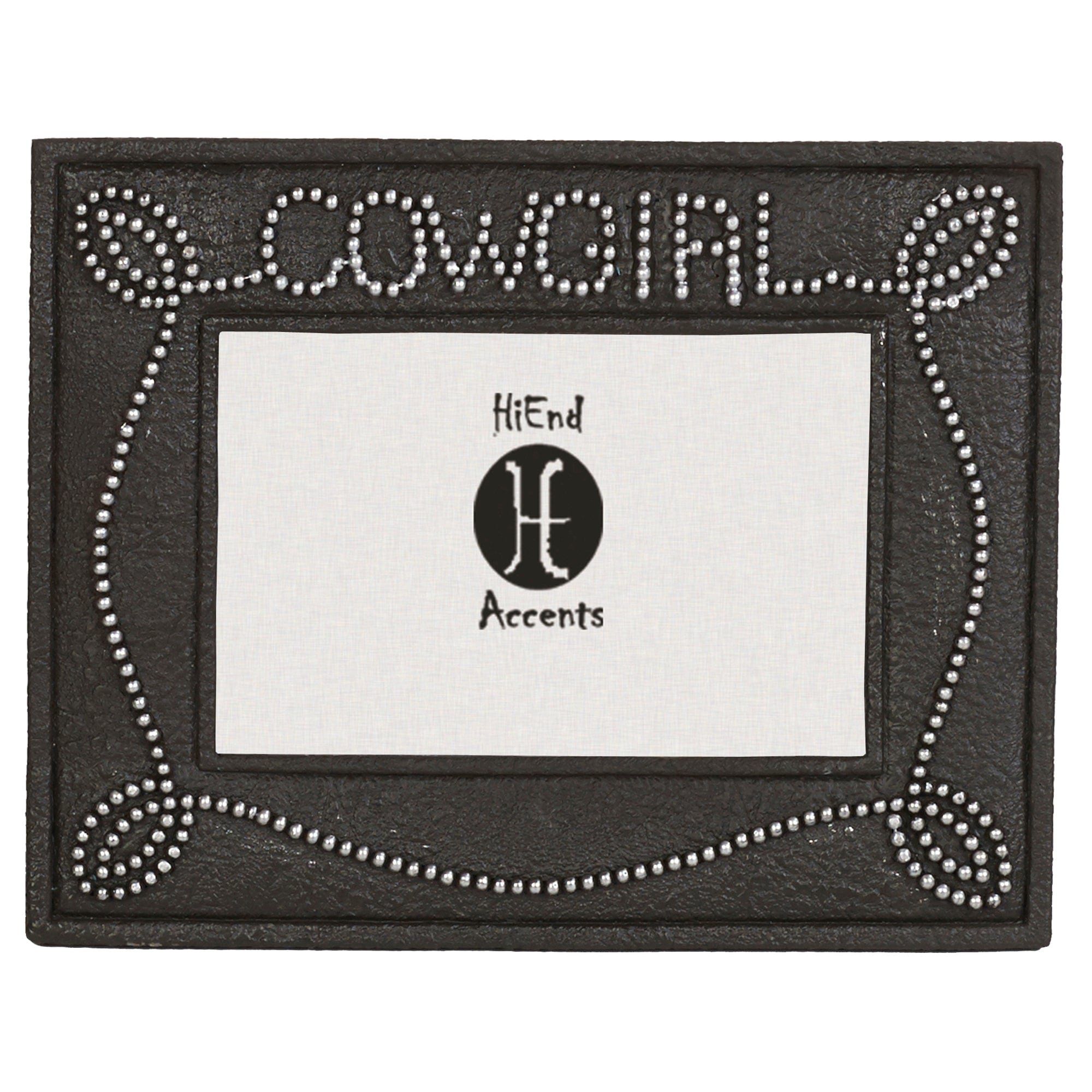 Picture Frame - 4" x 6" Cowgirl Studded Chocolate Picture Frame 4 Per Carton - Brown