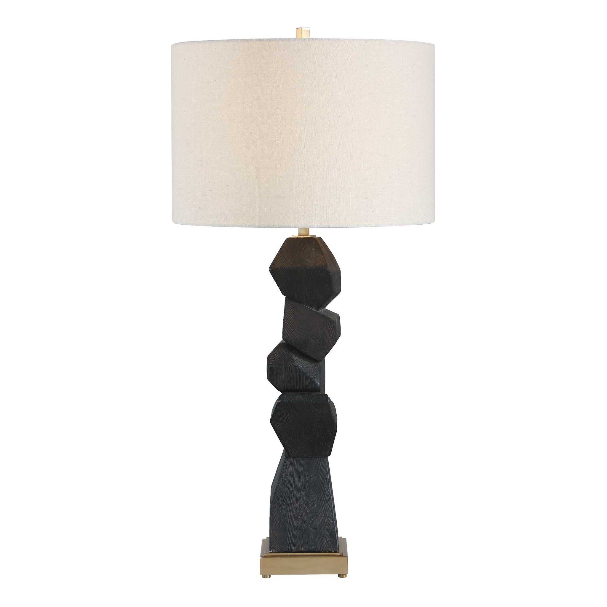 Demelo - Stacked Wood Table Lamp - Black