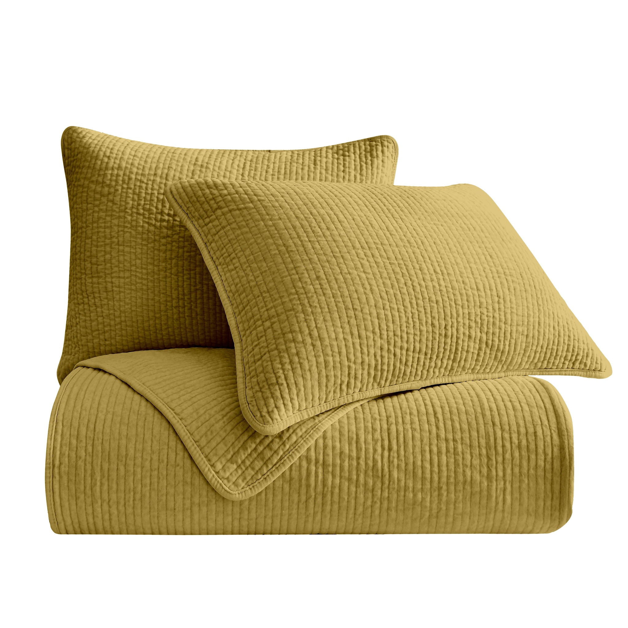 Stonewashed Cotton Velvet - Full/Queen Quilt Set (Set of 3) - Tuscan