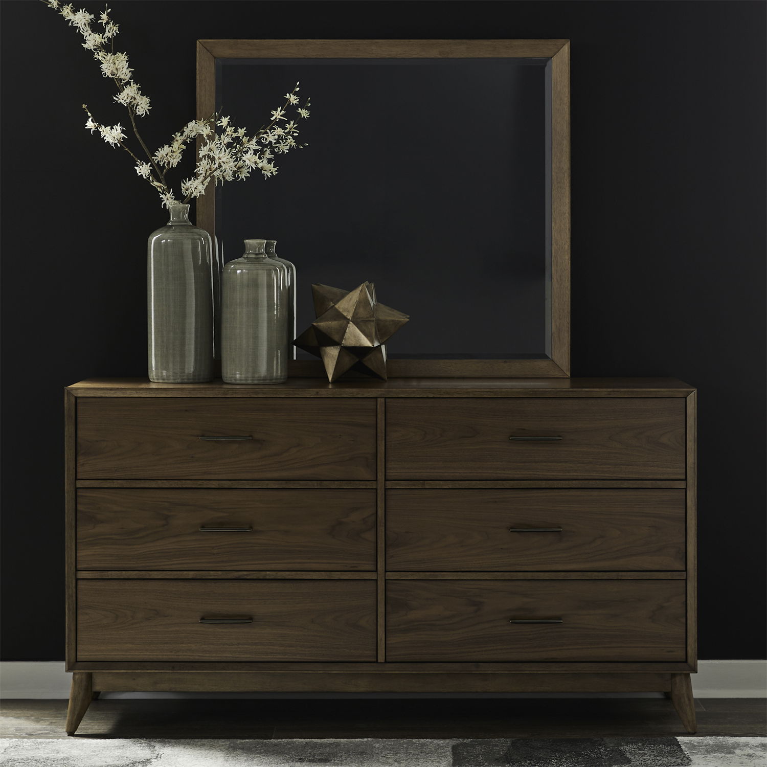 Century Modern - Dresser & Mirror - Walnut