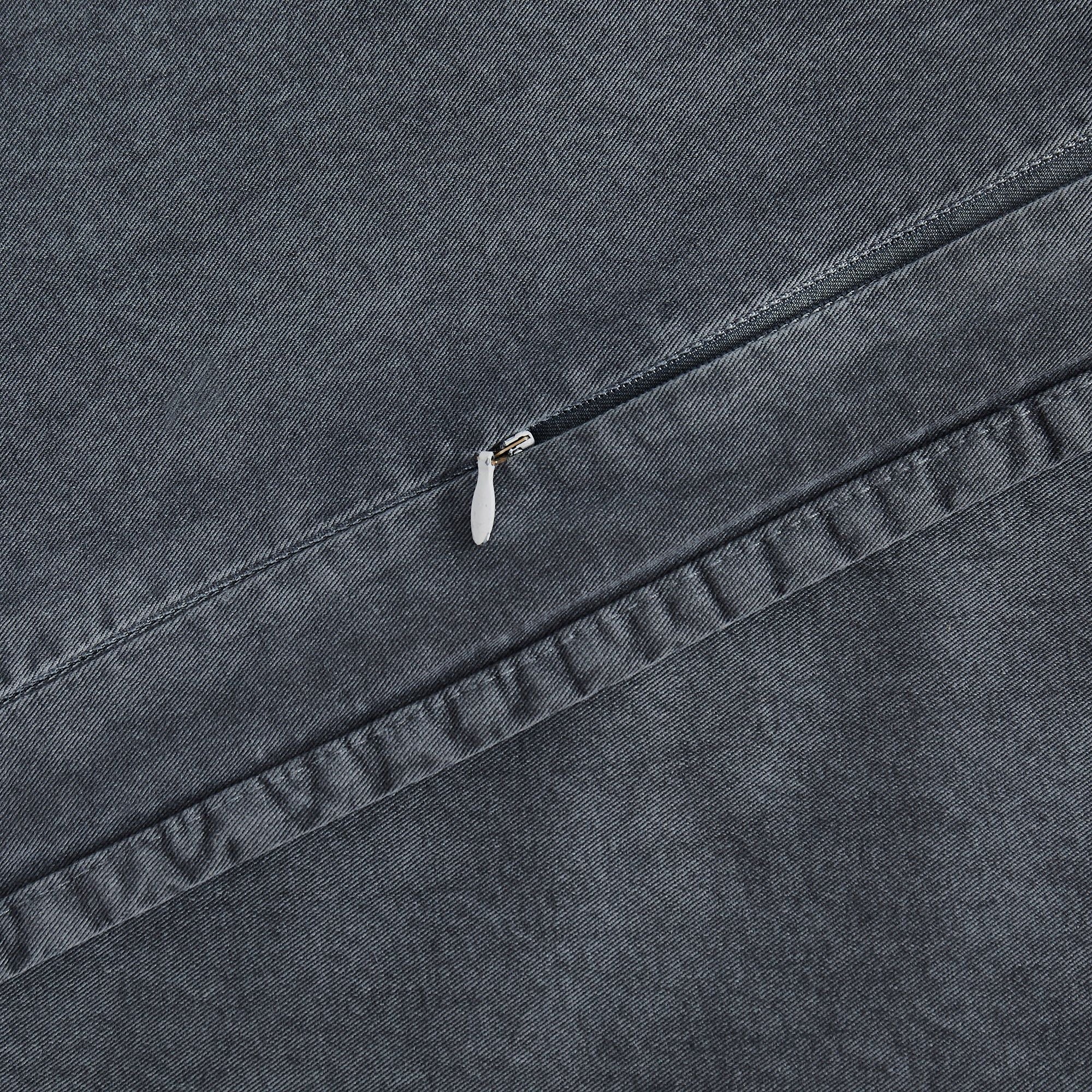 Cotton Canvas - Stonewashed Long Lumbar Pillow - Charcoal