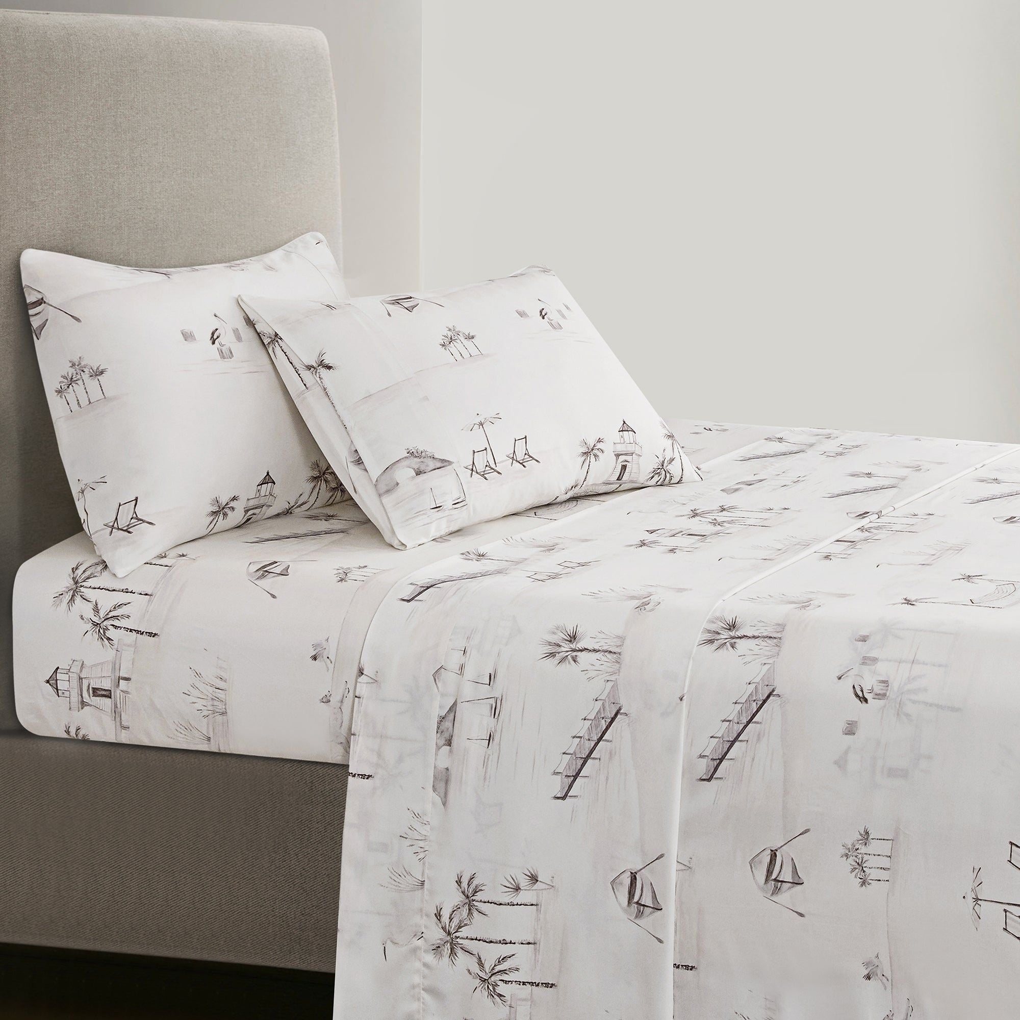 Lyocell - King Seaside Eucalyptus Sheet Set (Set of 4) - Taupe