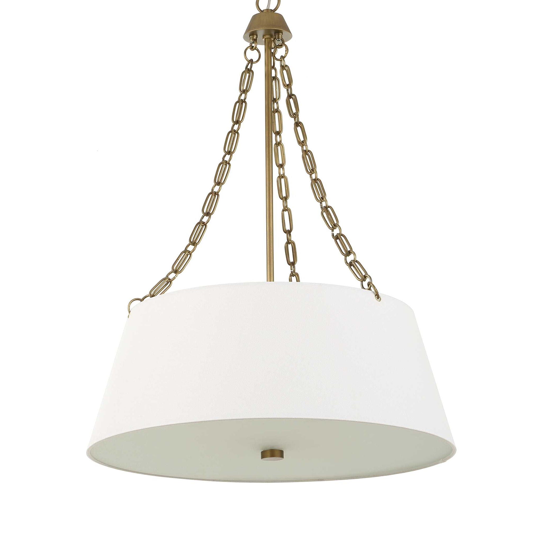 Andalucia - 4 Light Drum Pendant - Gold / White