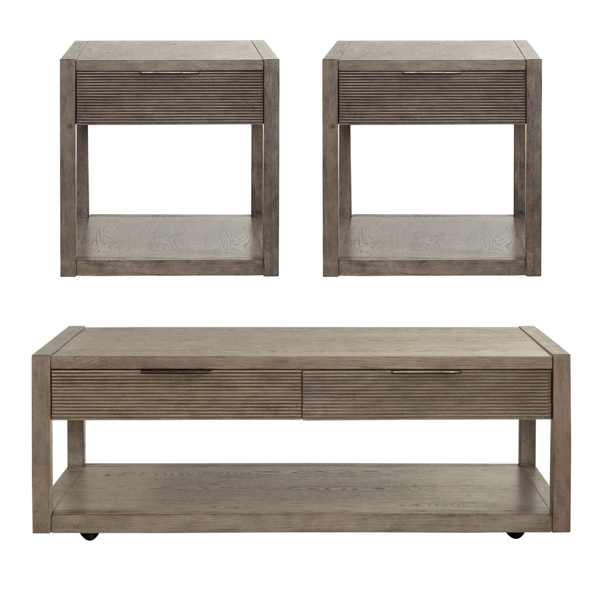 Bartlett Field - 3 Piece Table Set (1 Cocktail 2 End Tables) - Dusty Taupe