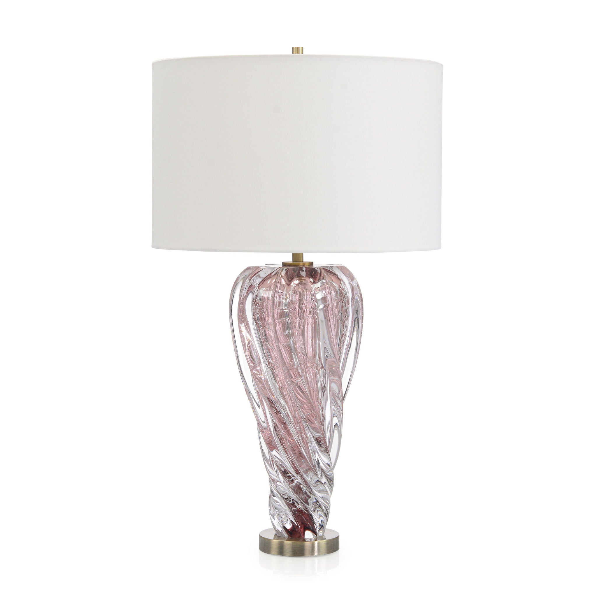 Rose Pink Art Glass Table Lamp
