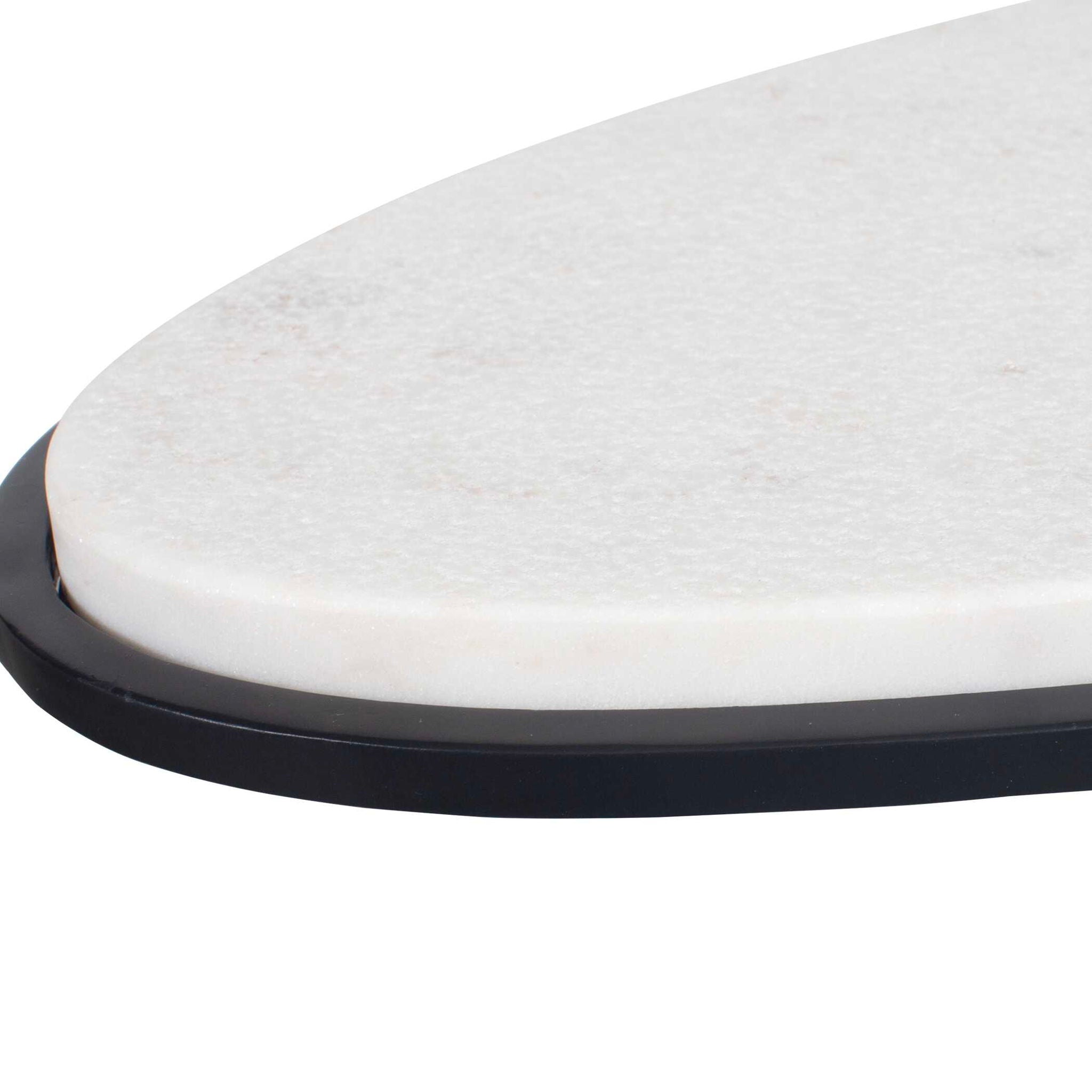 Morro - Marble Side Table - White / Black