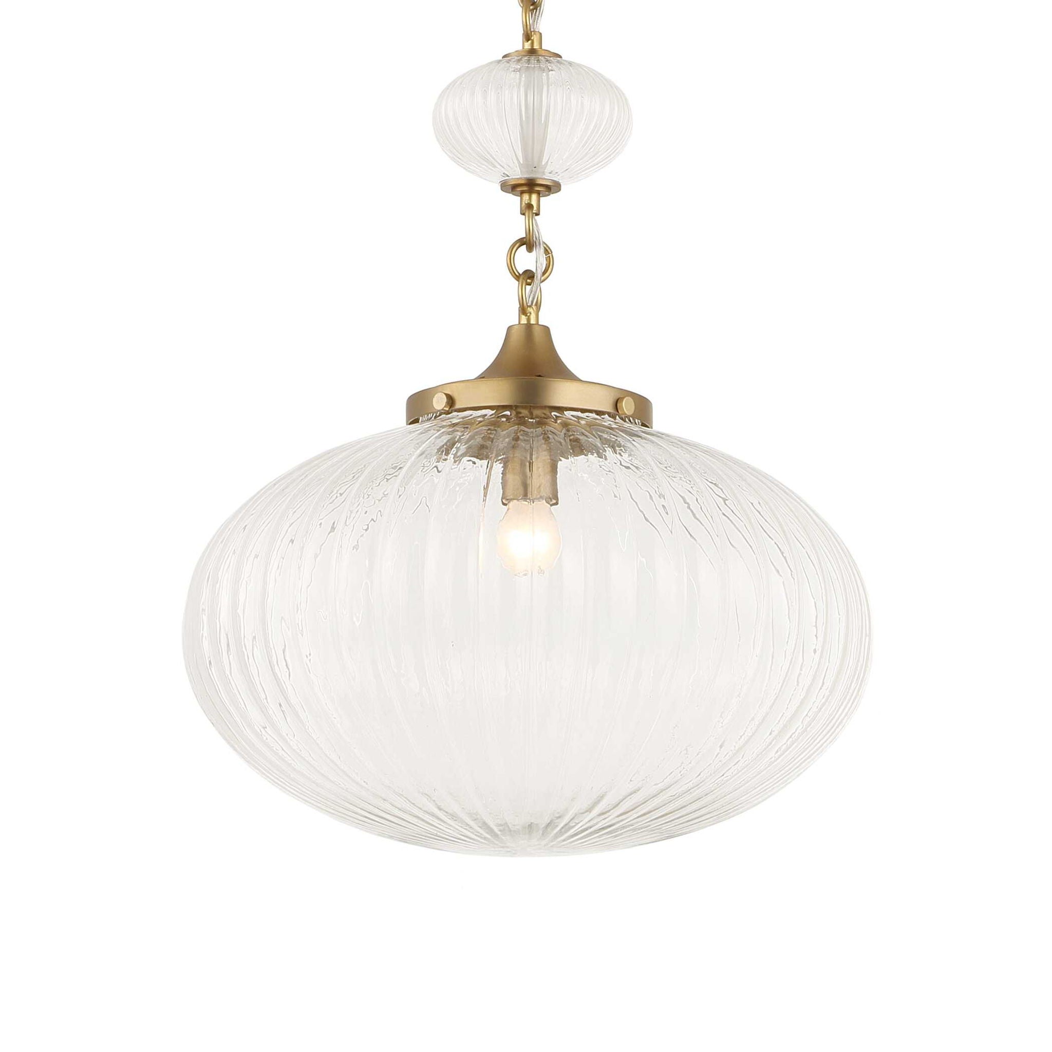 Bellaire - 1 Light Glass Shade Pendant - Gold