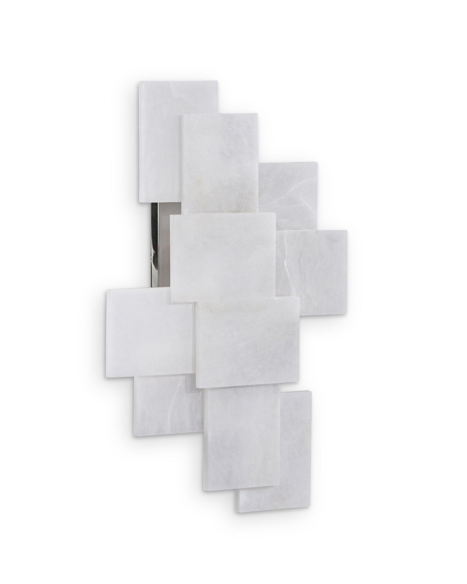 Stone, Alabaster Wall Sconce With A Nod To Mondrian