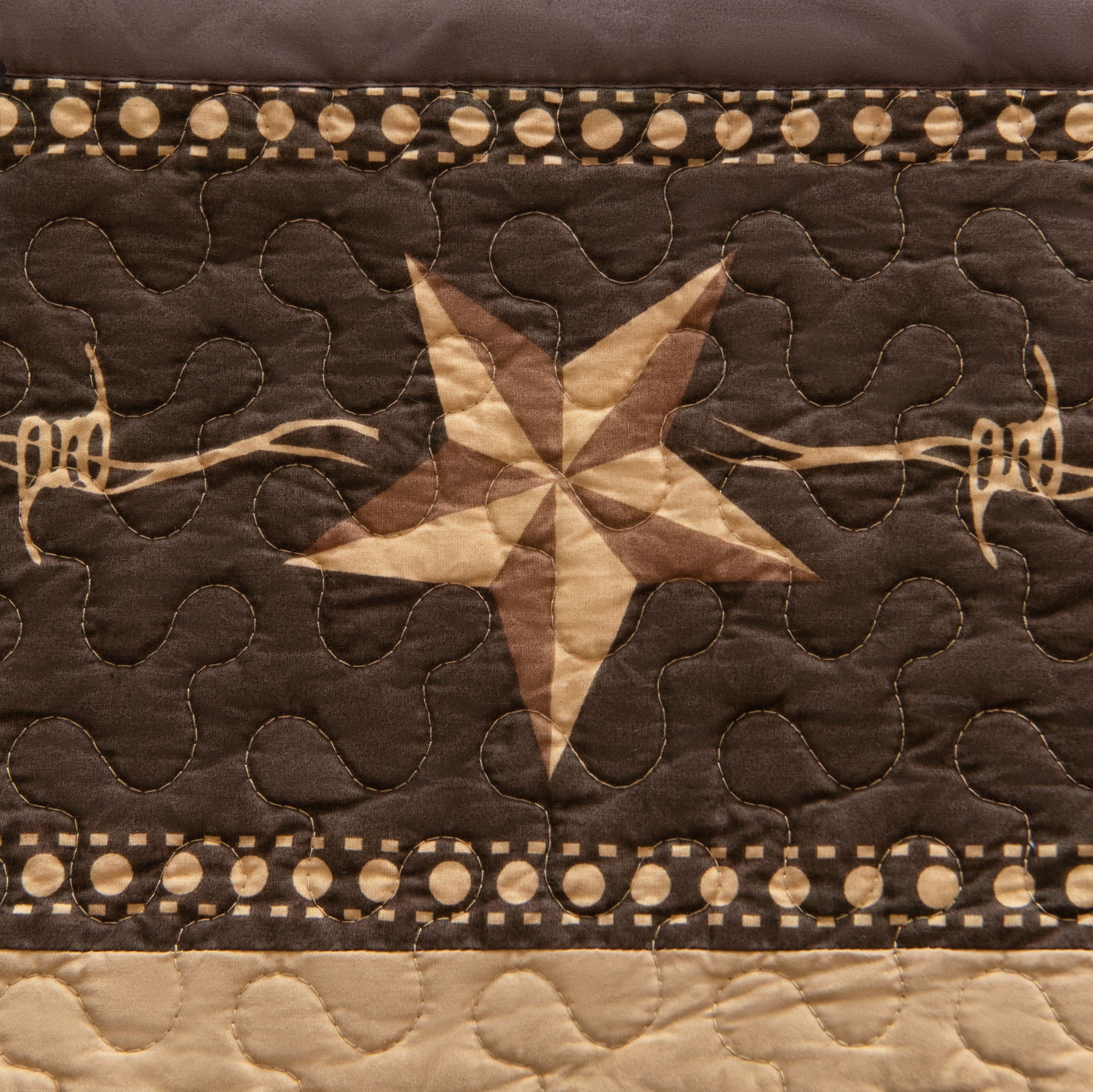 Rustic Star - Twin Star Ranch Reversible Quilt Set (Set of 2) - Brown / Tan