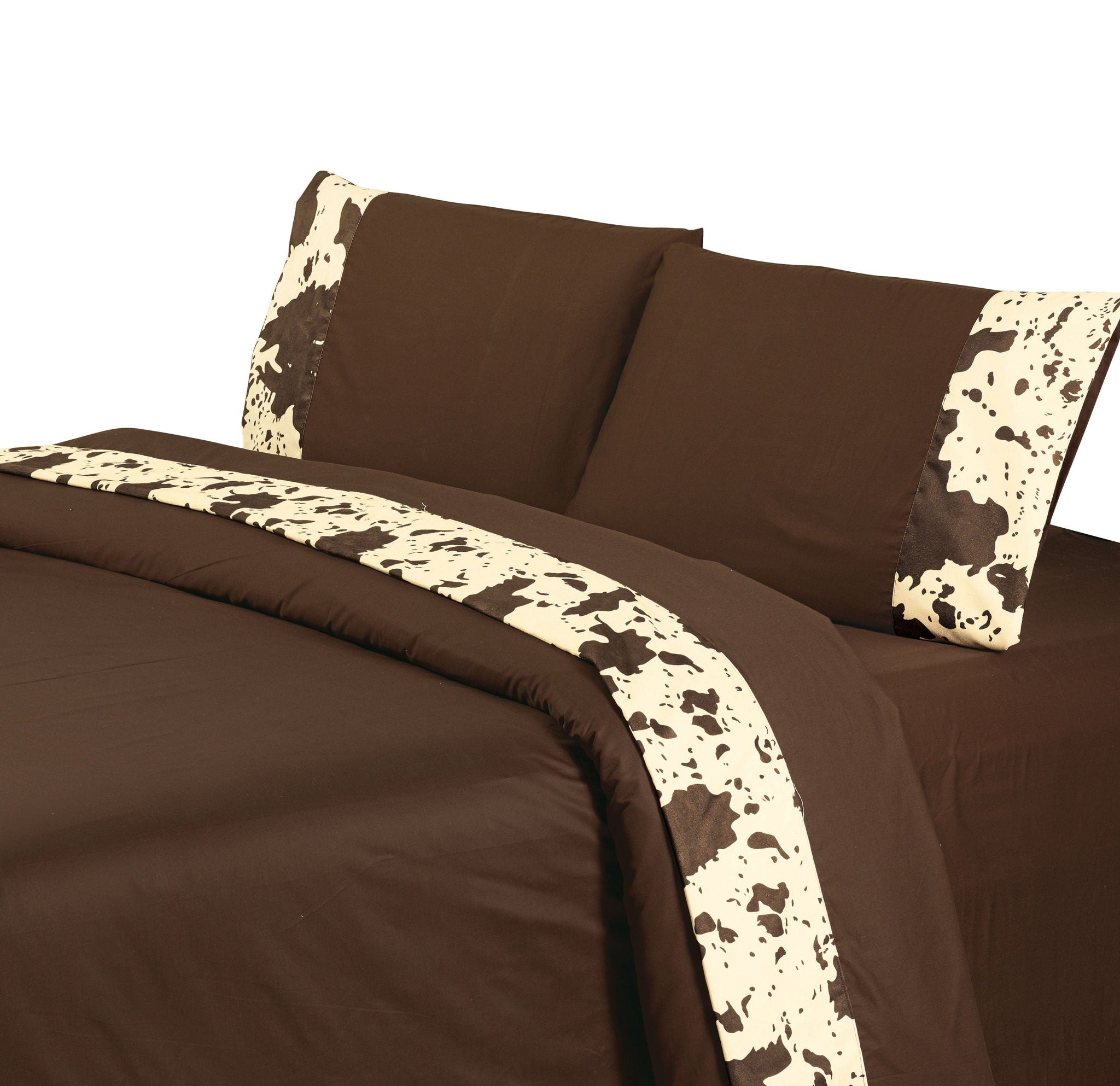 Elsa Cowhide - Full 350TC Cowhide Sheet Set (Set of 4) - Chocolate