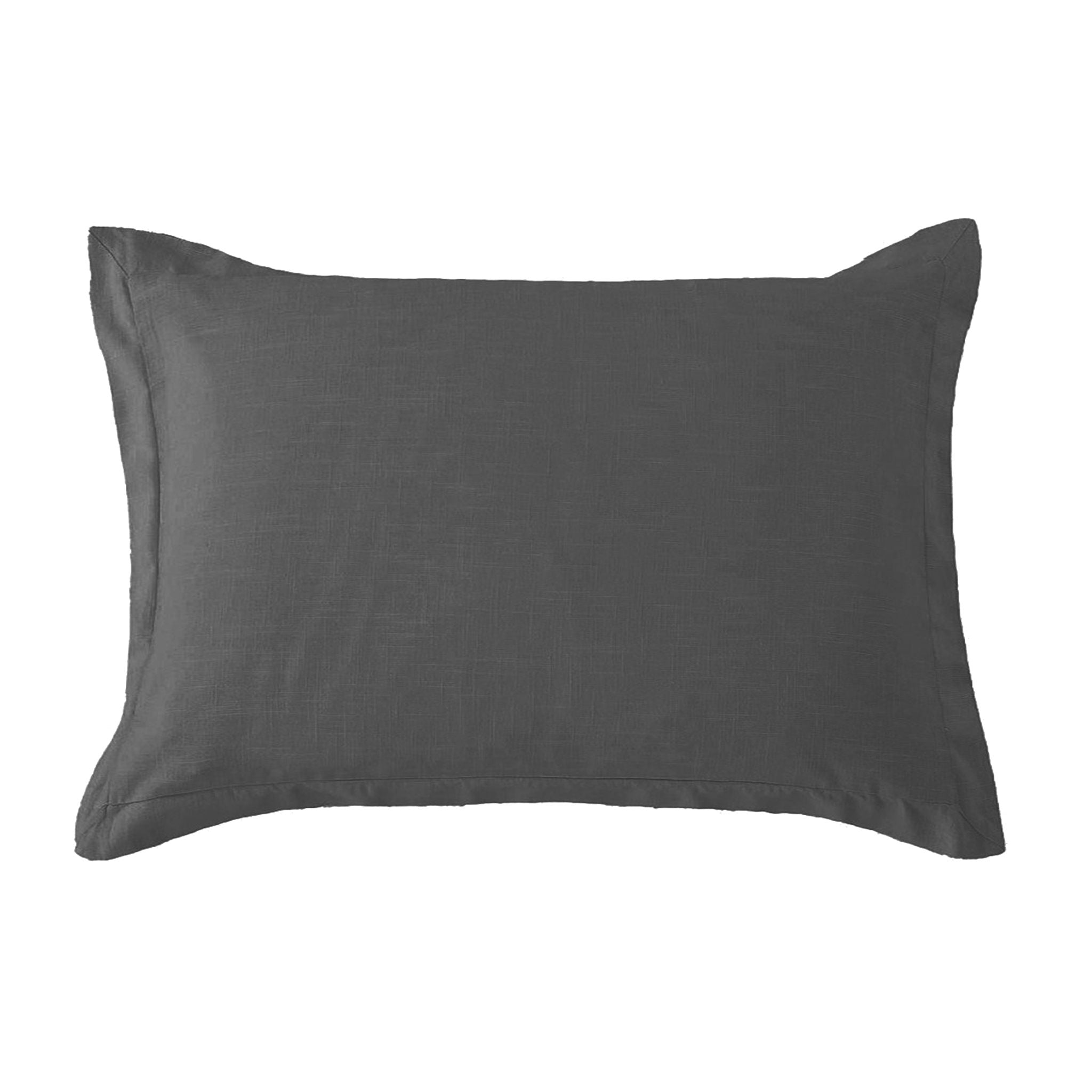 Hera - 21" x 27" Washed Linen Tailored Pillow Sham - Slate