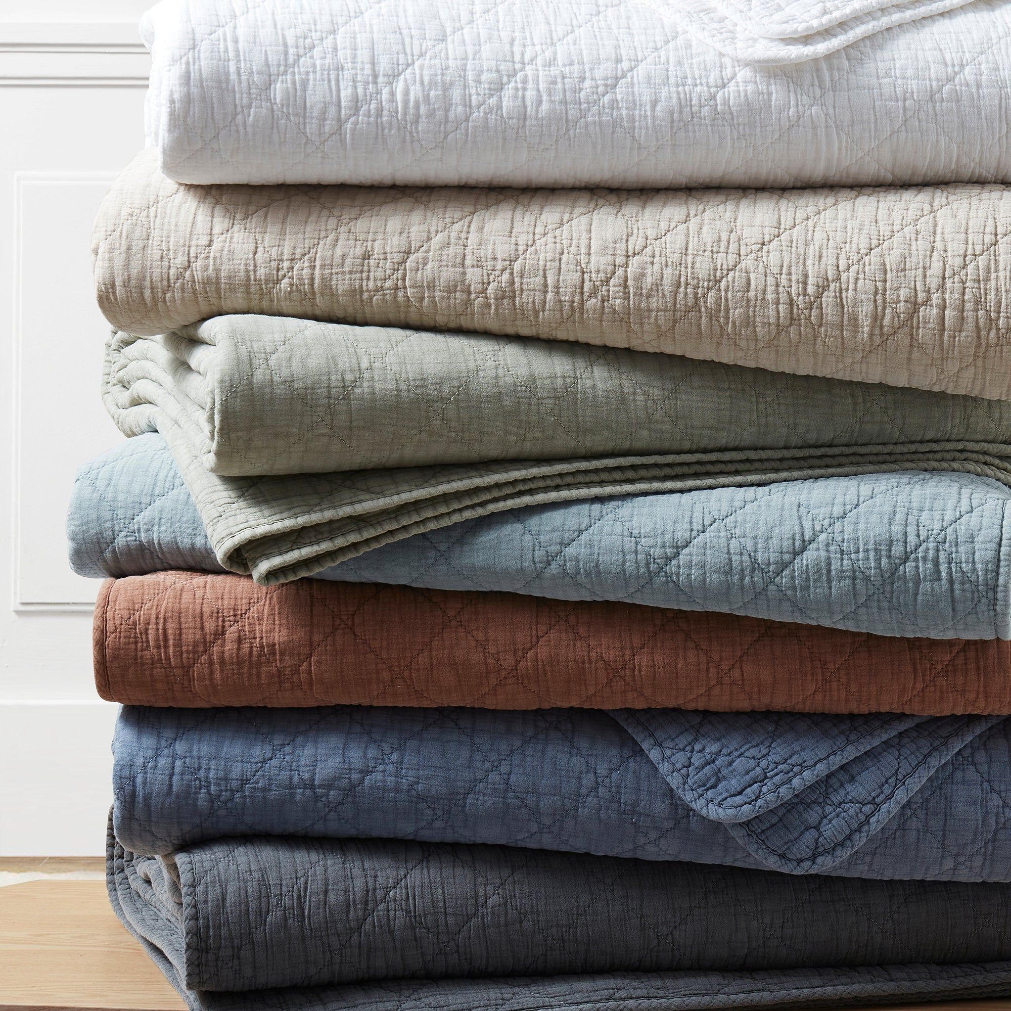 Cotton Gauze - Twin Stonewashed Quilt - Charcoal
