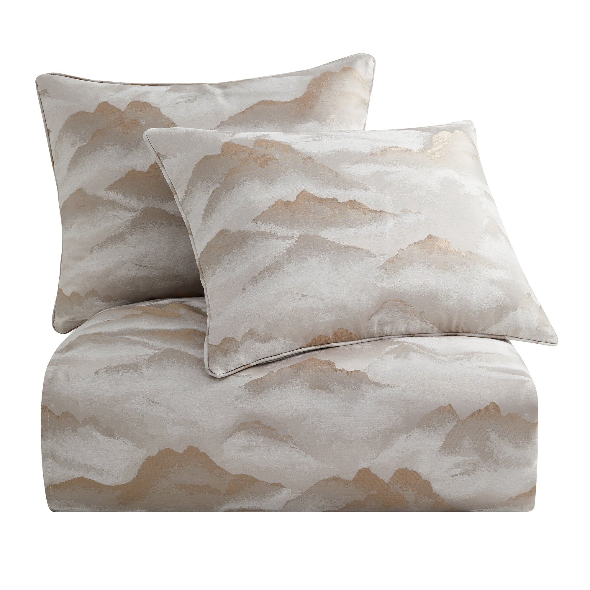 Serenity - King Modern Jacquard Comforter Set (Set of 3) - Champagne