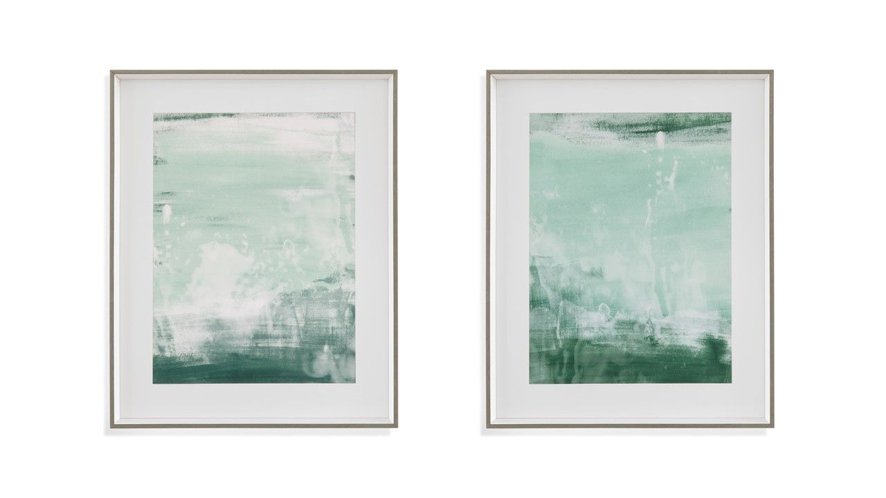 Coastal Patina I Framed Print - Green / Satin White