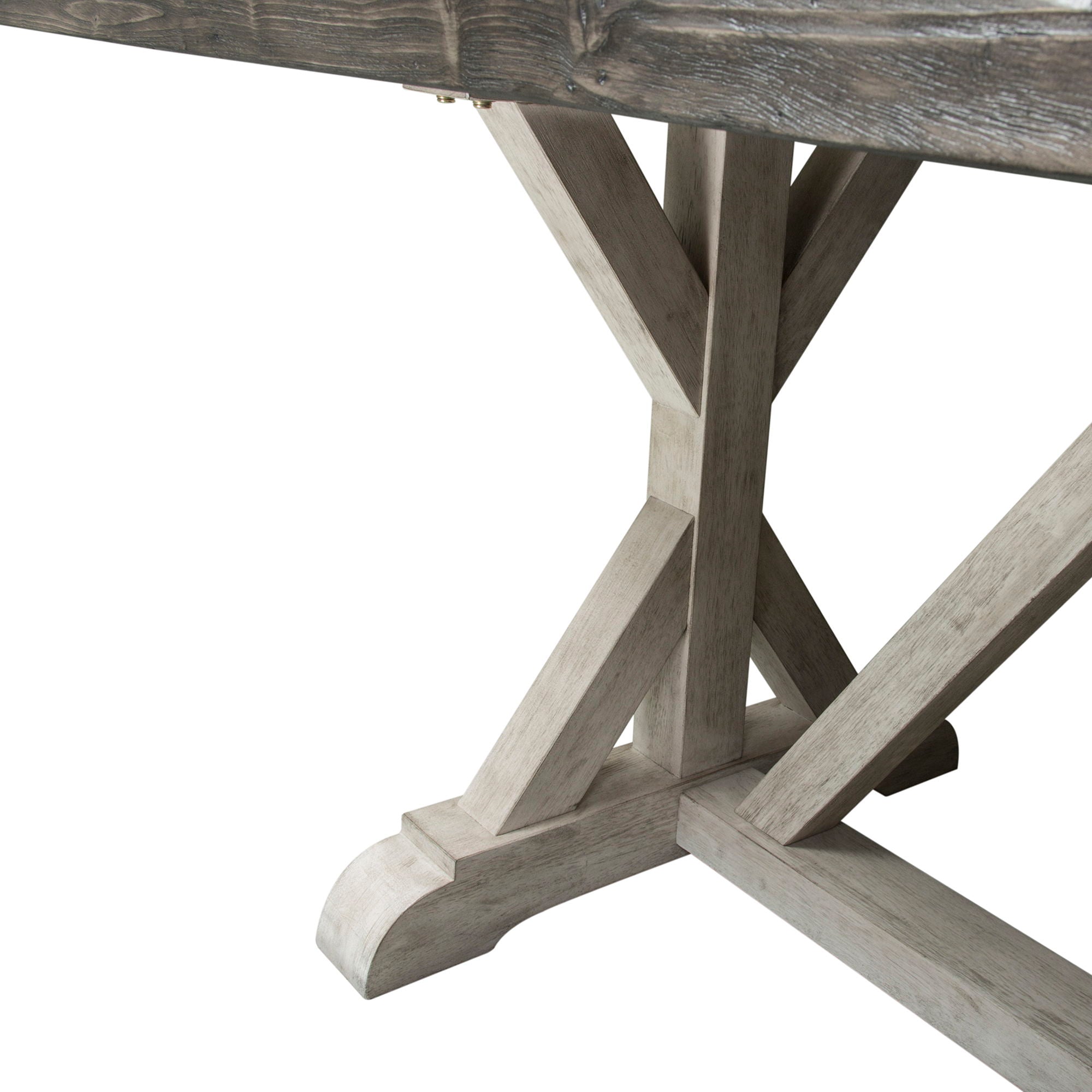 Willowrun - Trestle Table - Rustic White / Weathered Gray Top