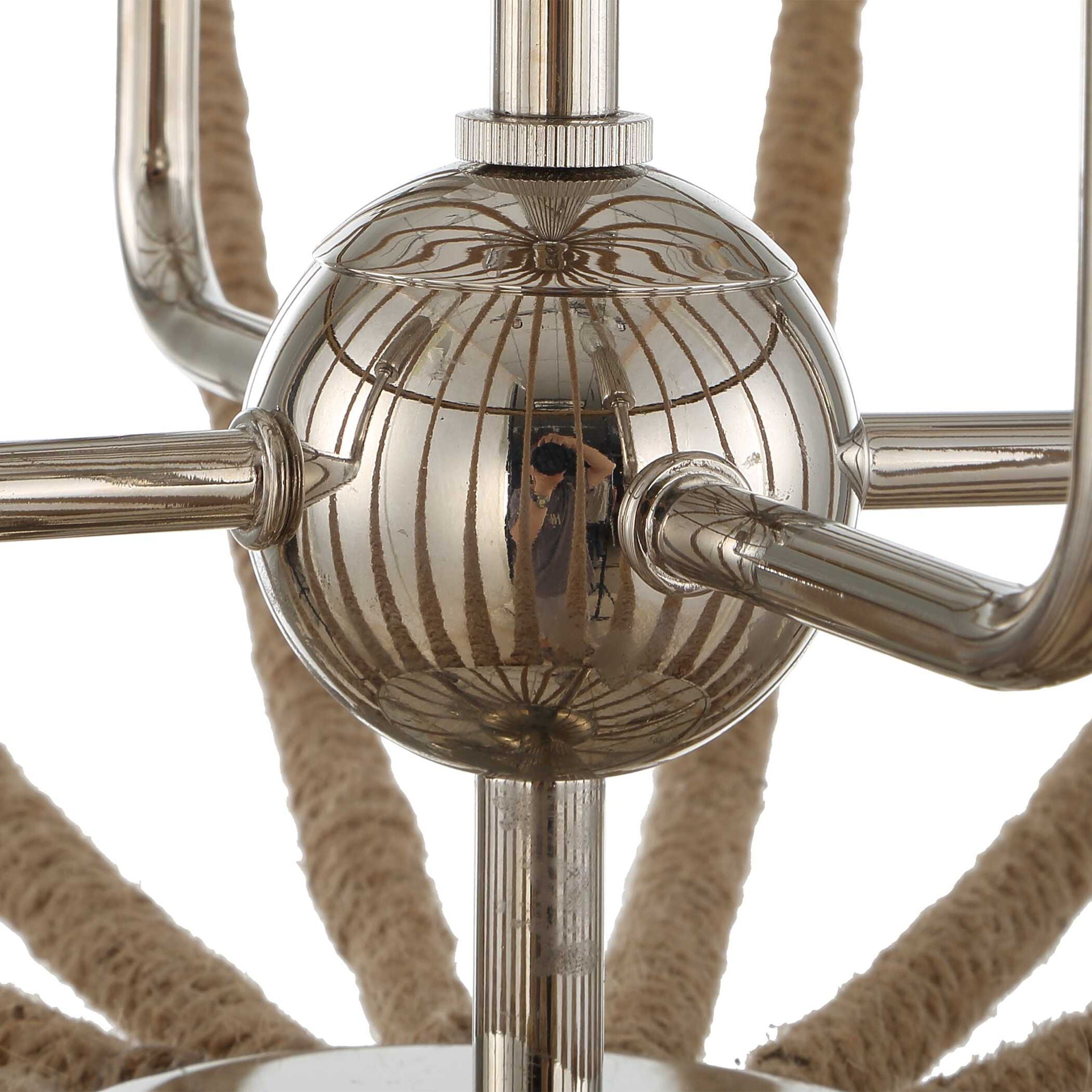 Lovelock - 4 Light Rope Empire Chandelier - Light Brown