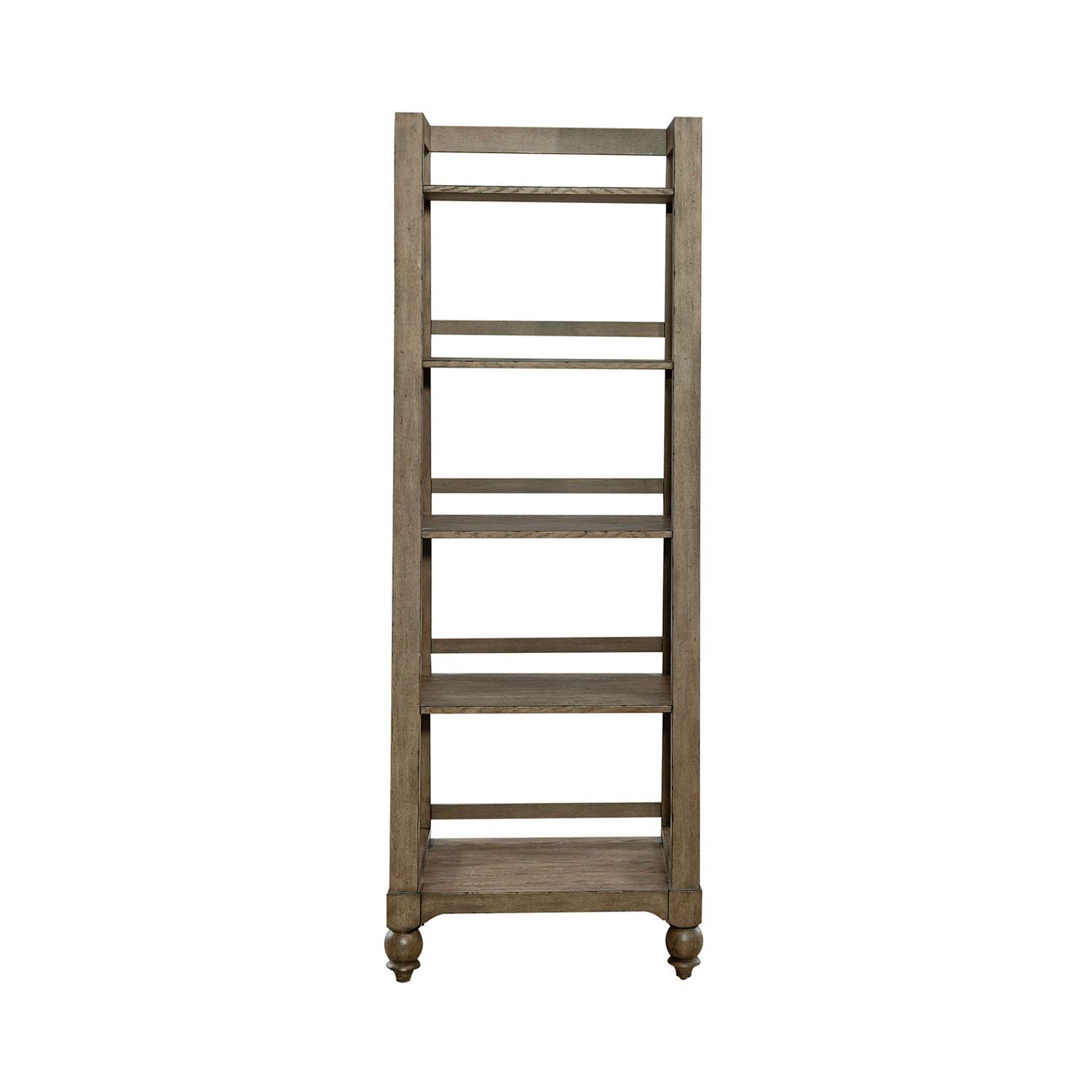 Americana Farmhouse - Wood Leaning Pier Bookcase - Dusty Taupe