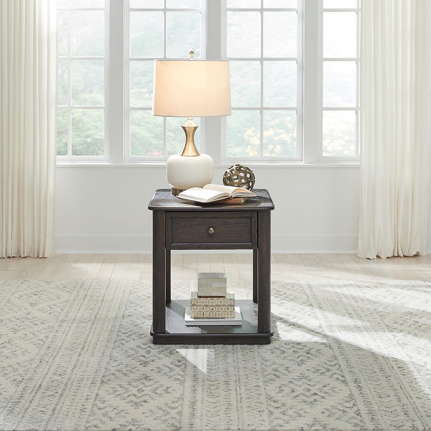 Wallace - End Table - Aged Oak