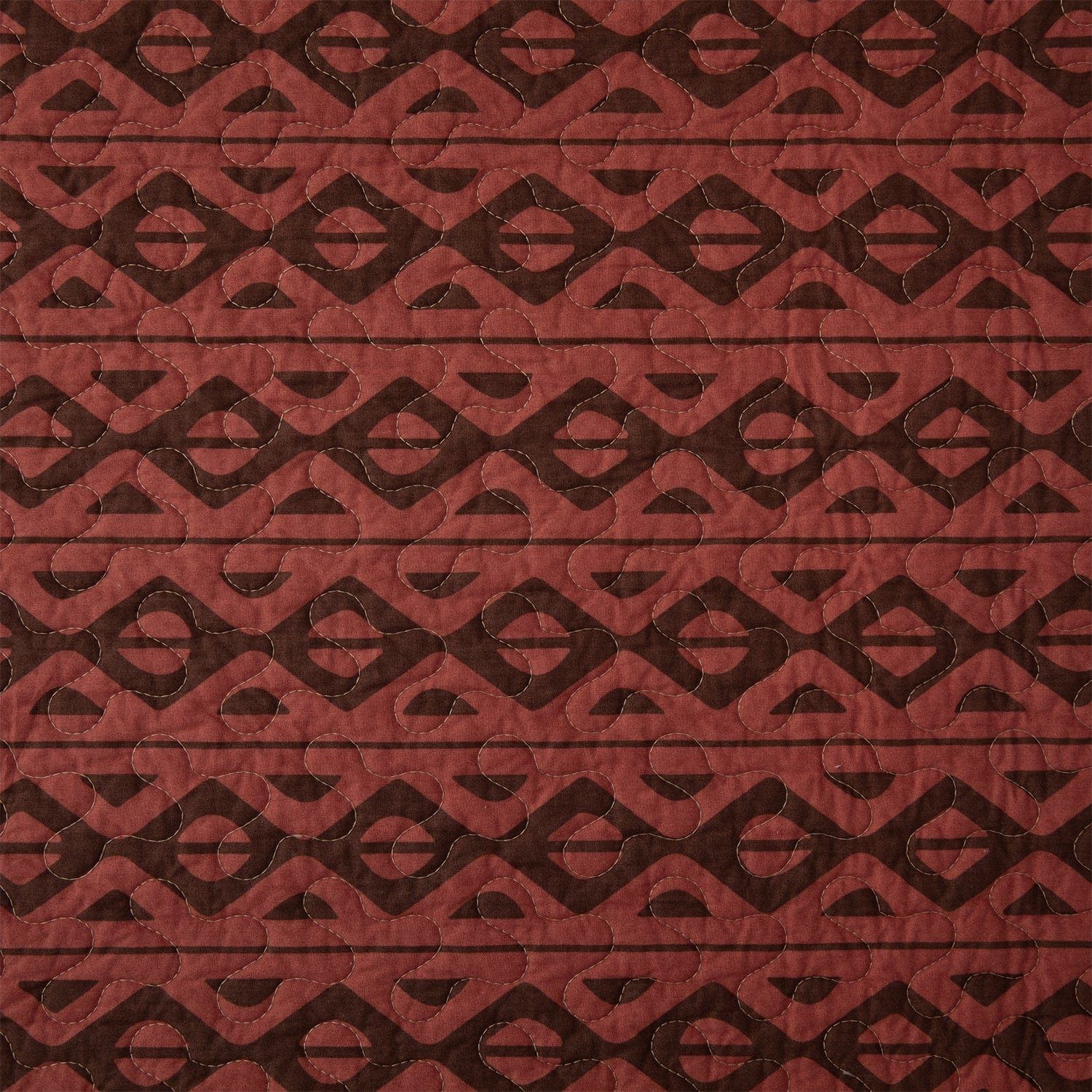 Broken Arrow - Twin Reversible Quilt Set (Set of 2) - Red / Tan / Brown
